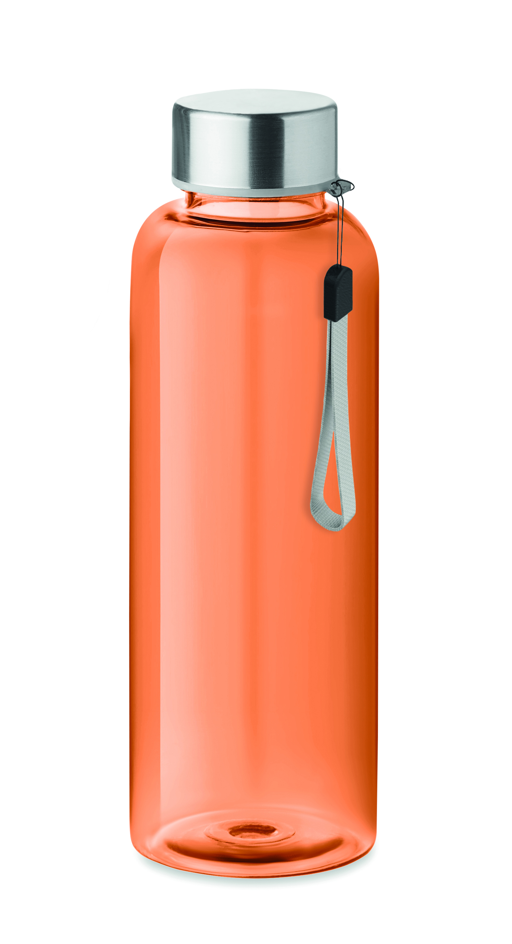 Trinkflasche,  Wasserflasche,  Metallverschluss,  Silikogriff,  Glasklarer Kunststoff