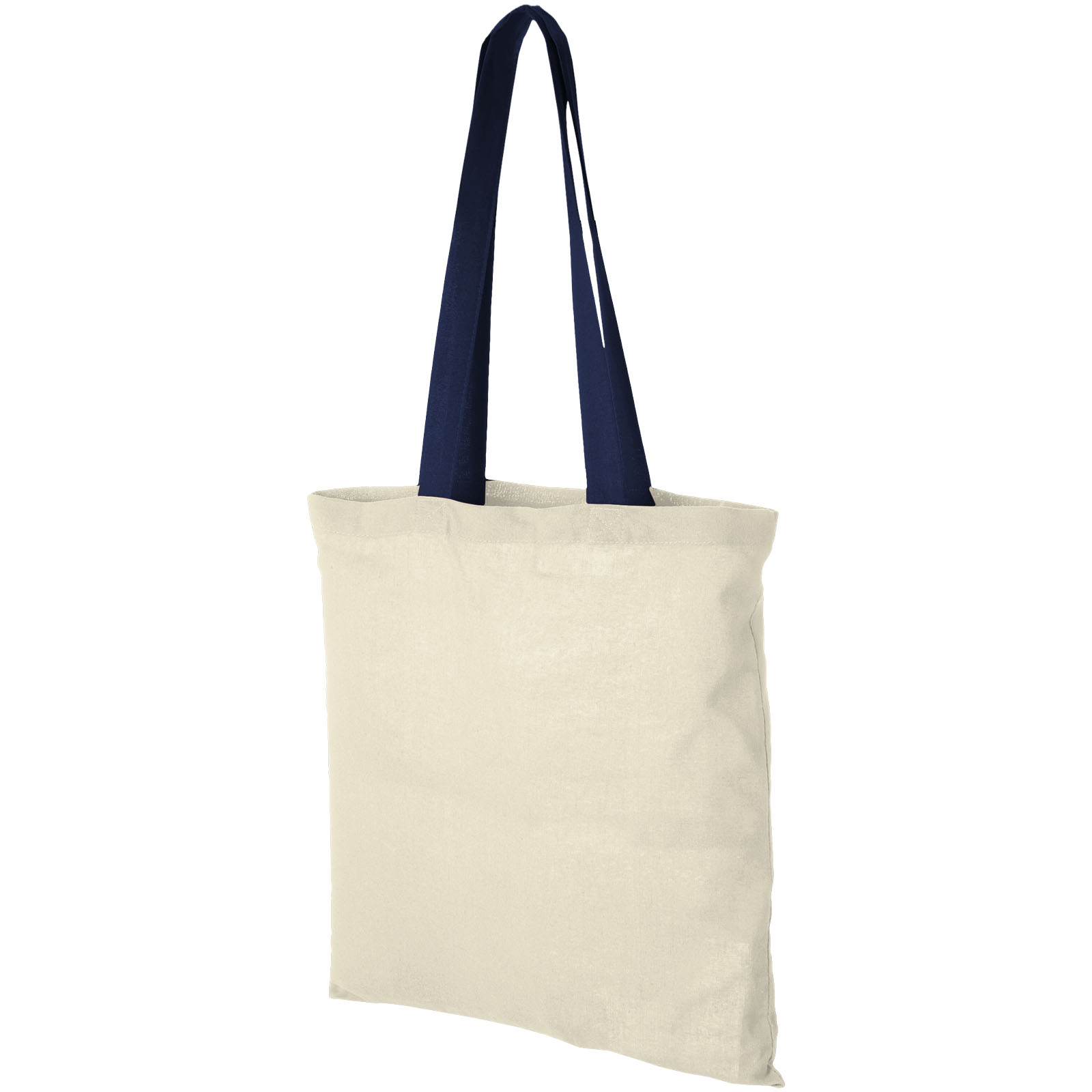 Tasche, Tote, Leinen, Natur, Stofftasche, Navy, dunkelblau, Tote-Tasche, Naturfarbener Stoff, Leinwand-Optik, blaue Henkel, Einkaufstasche, Tasche, Tote, Leinen, Beutel, Dunkelblau-Griffe