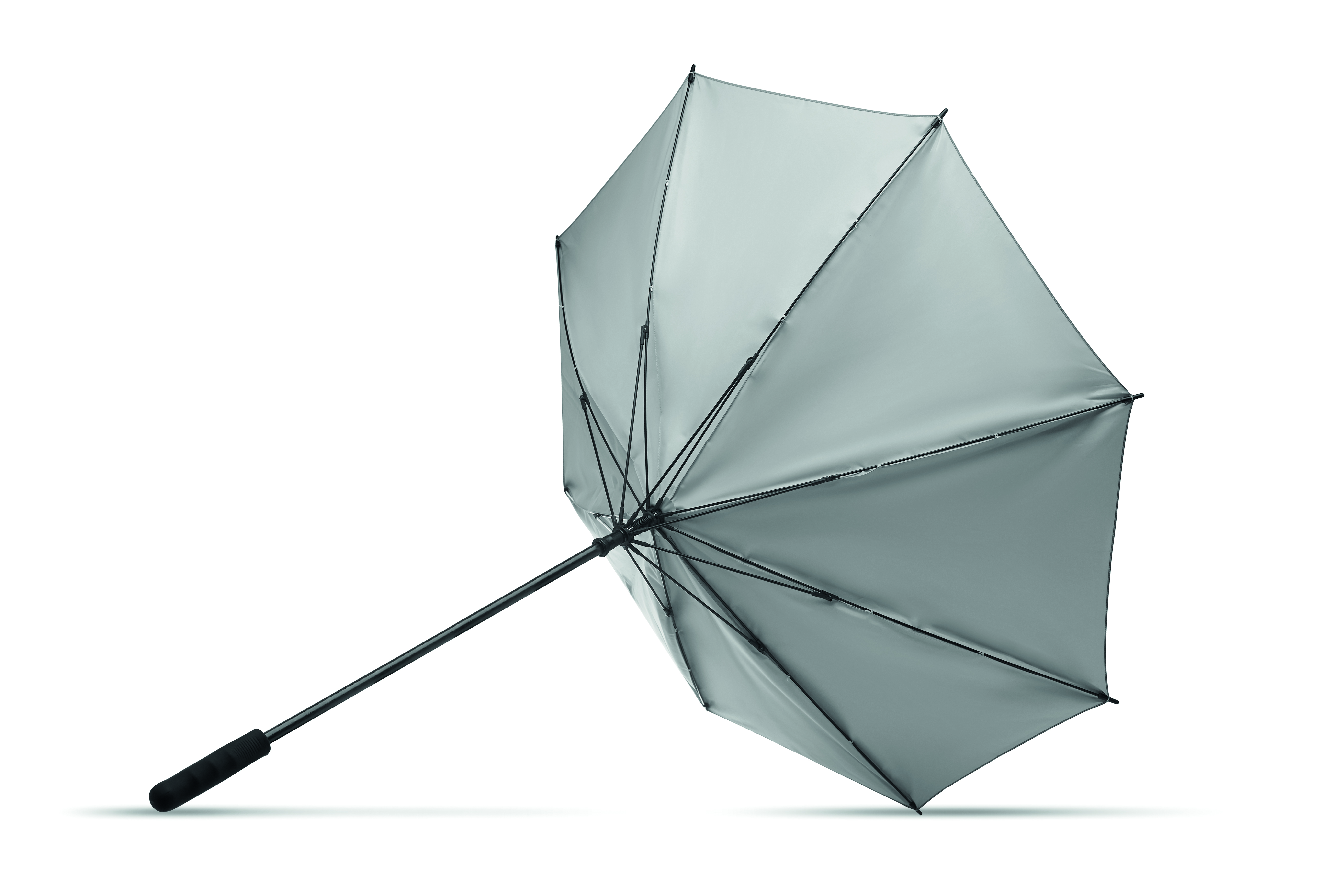 Regenschirm, Schirm, Spitzendeckschirm, Metallstock, Farbe grau