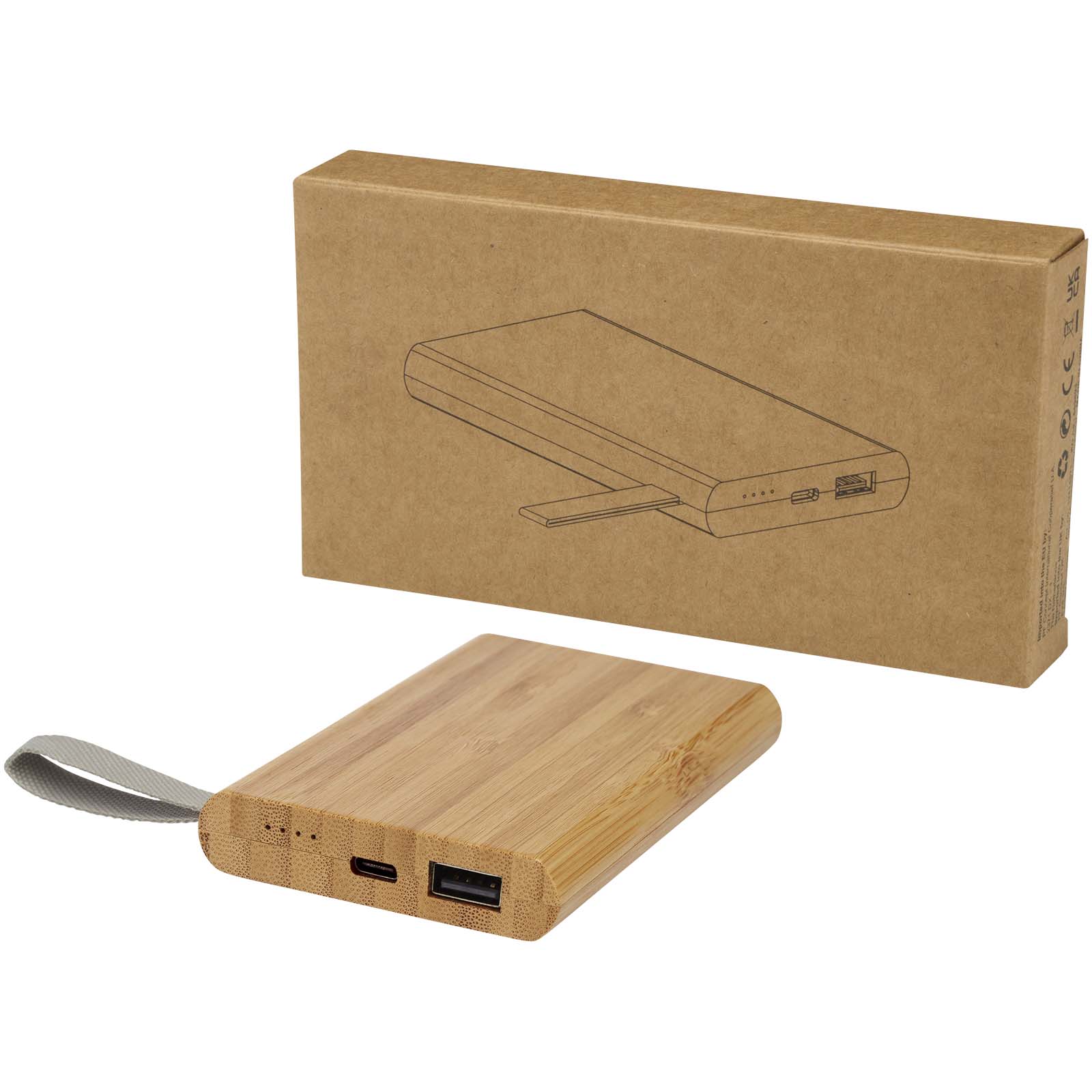 Powerbank, Holz, Bambus, USB-A, USB-C