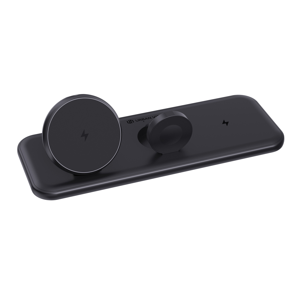 Elektronik, Wireless charger, Phone stand, Magnetic mount, Car mount, Aluminium black, magnetische Halterung, Auto-Vorbereitung, Telefonhalterung, Kfz-Standhalterung, Qi-Ladegerät