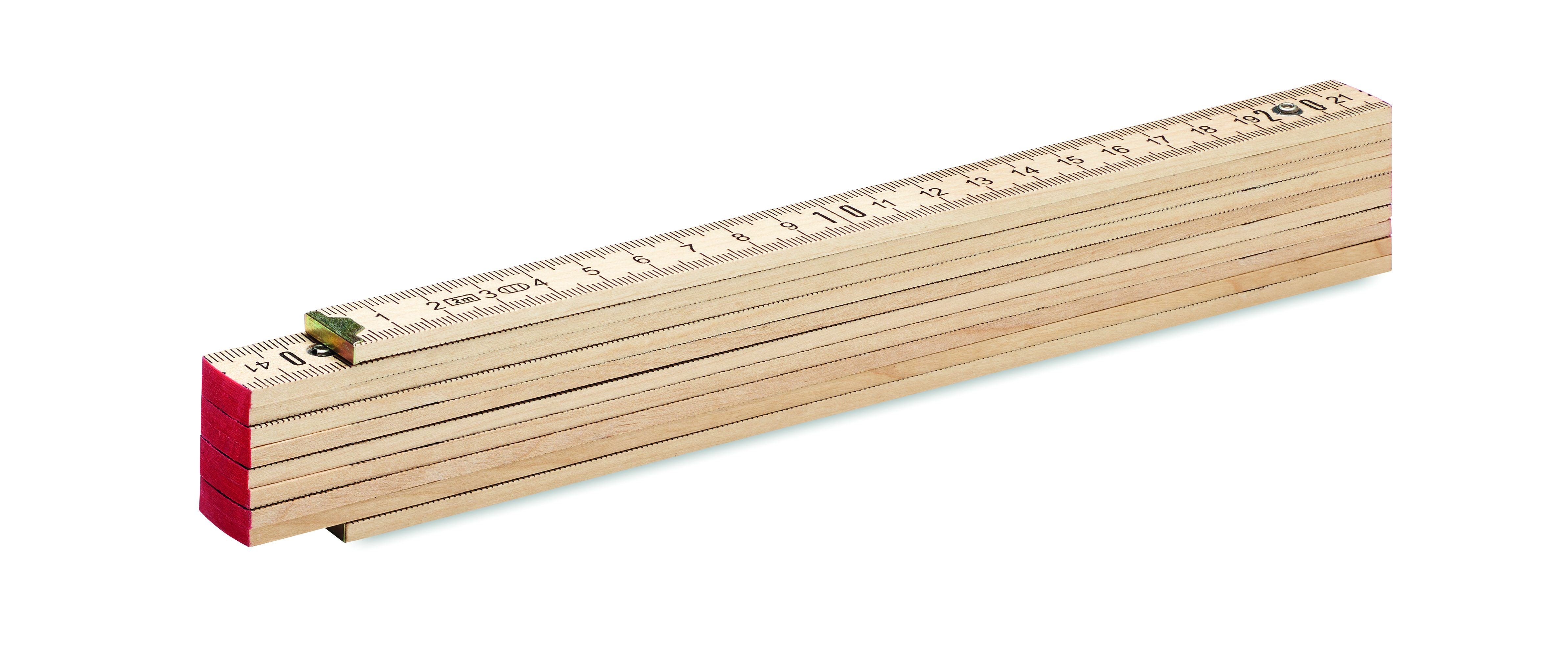 Holzstab, Lineal, Meterstab, Holzmaß, Roter Endensteg
