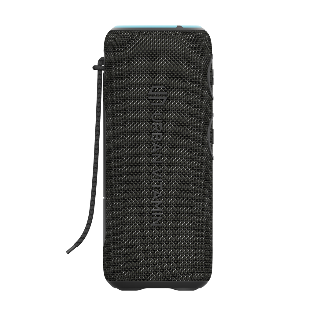 Riemen, Elektronik, Telefon, Handy, Sprecher, Bluetooth, Lautsprecher, Tragbar, Schwarz, Stoff, Bluetooth, Lautsprecher, Tragbar, Wasserfest, Schwarz, Bluetooth-Lautsprecher, tragbarer Lautsprecher, schwarze Stoffstruktur, Lanyard, zylindrisch