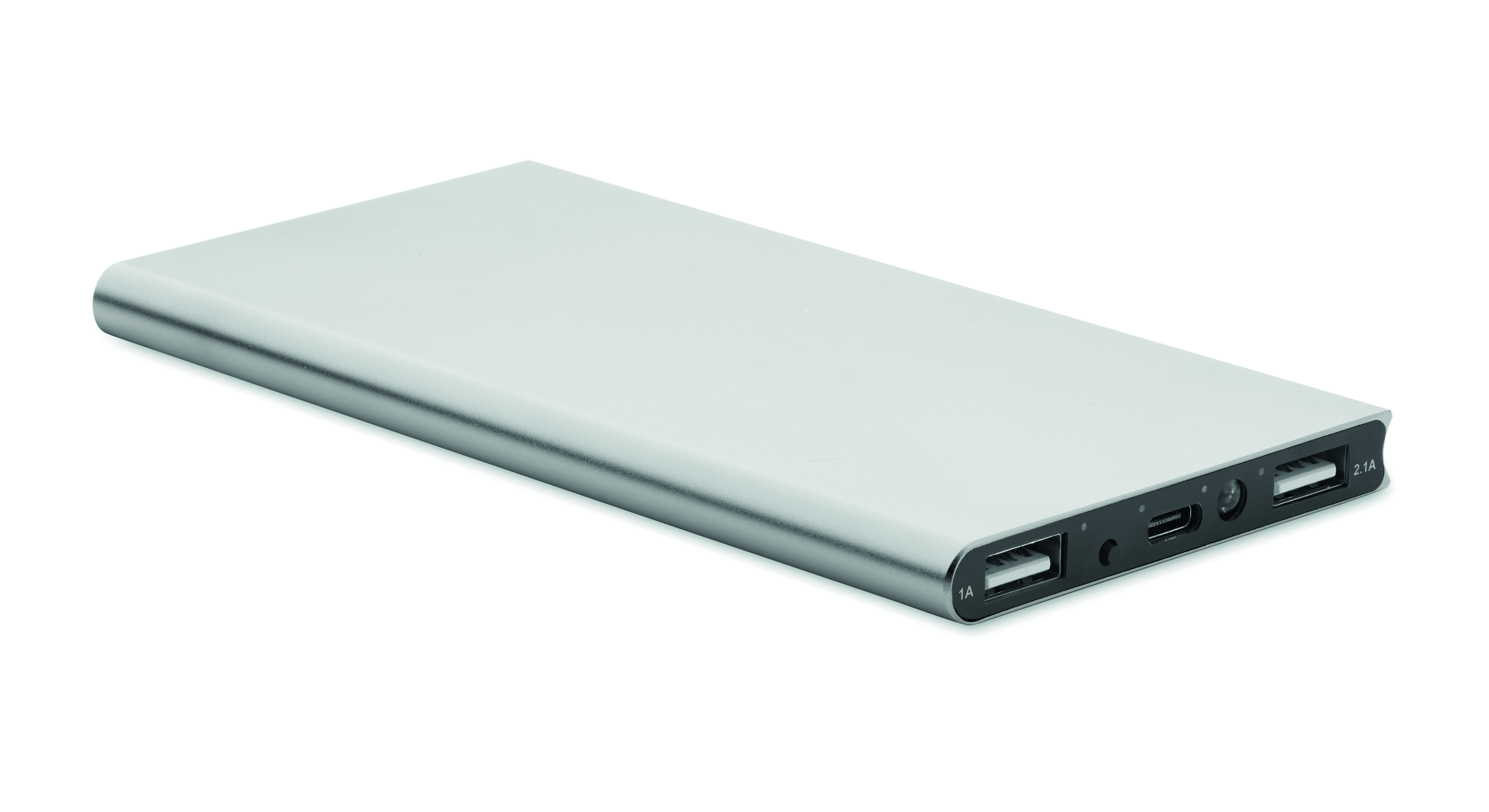 Powerbank, USB-C, 2,1A, Aluminium, Portable Charger, powerbank, usb-c, usb-a, 2x1A, metallisch-grau, powerbank, usb-c, metal, silber, 2.1A
