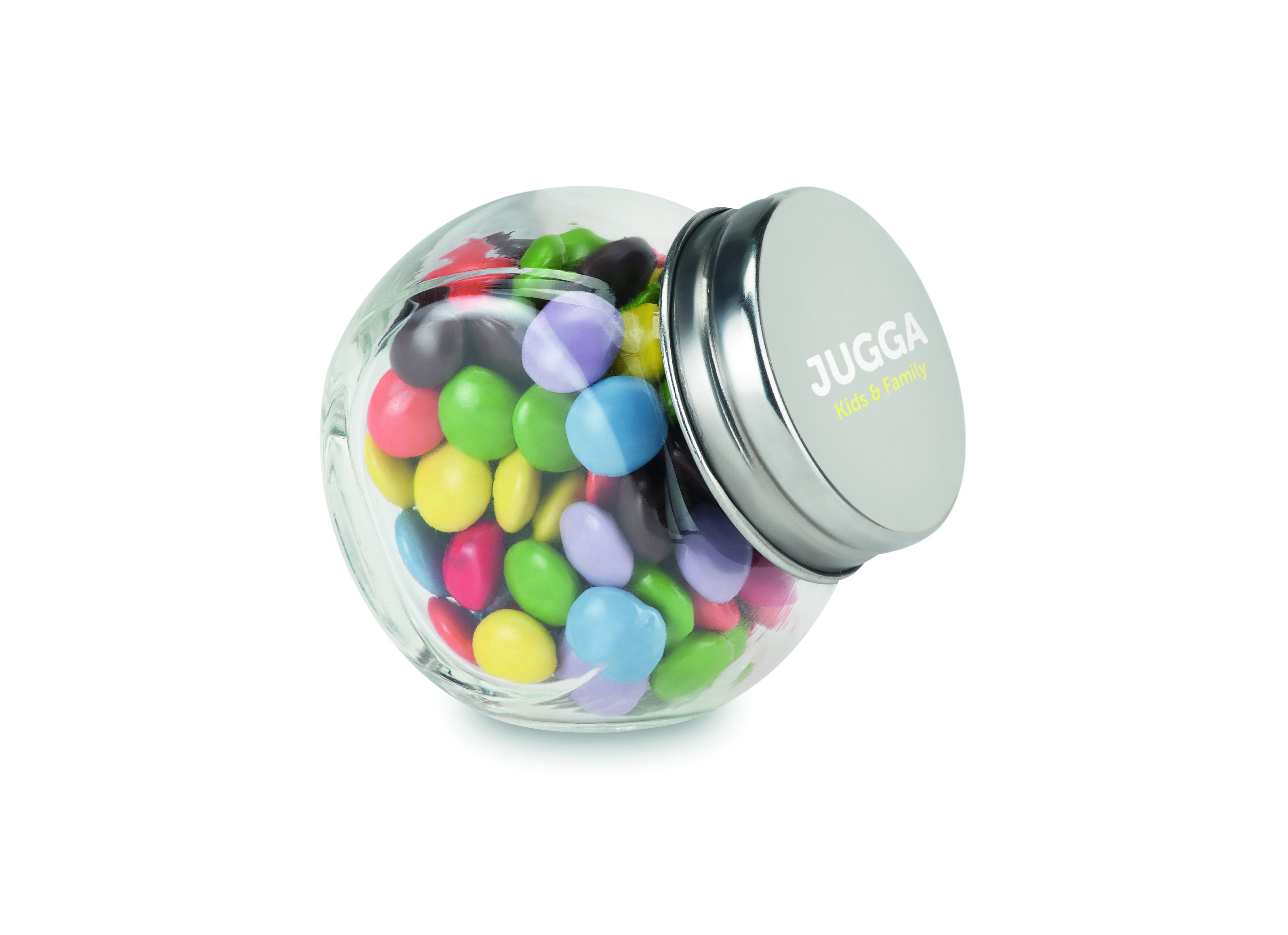 Sammelglas, Bonbonnas, Bunte Kandies, Glasbehälter, Wandfreie Verpackung, Glasbehälter, Bonbonmischung, Kugeln, Dosenverschluss, Transparent, Glasbehälter, Gummibonbon, bunte Bonbons, durchsichtige Dose, JUGGA Kids & Family