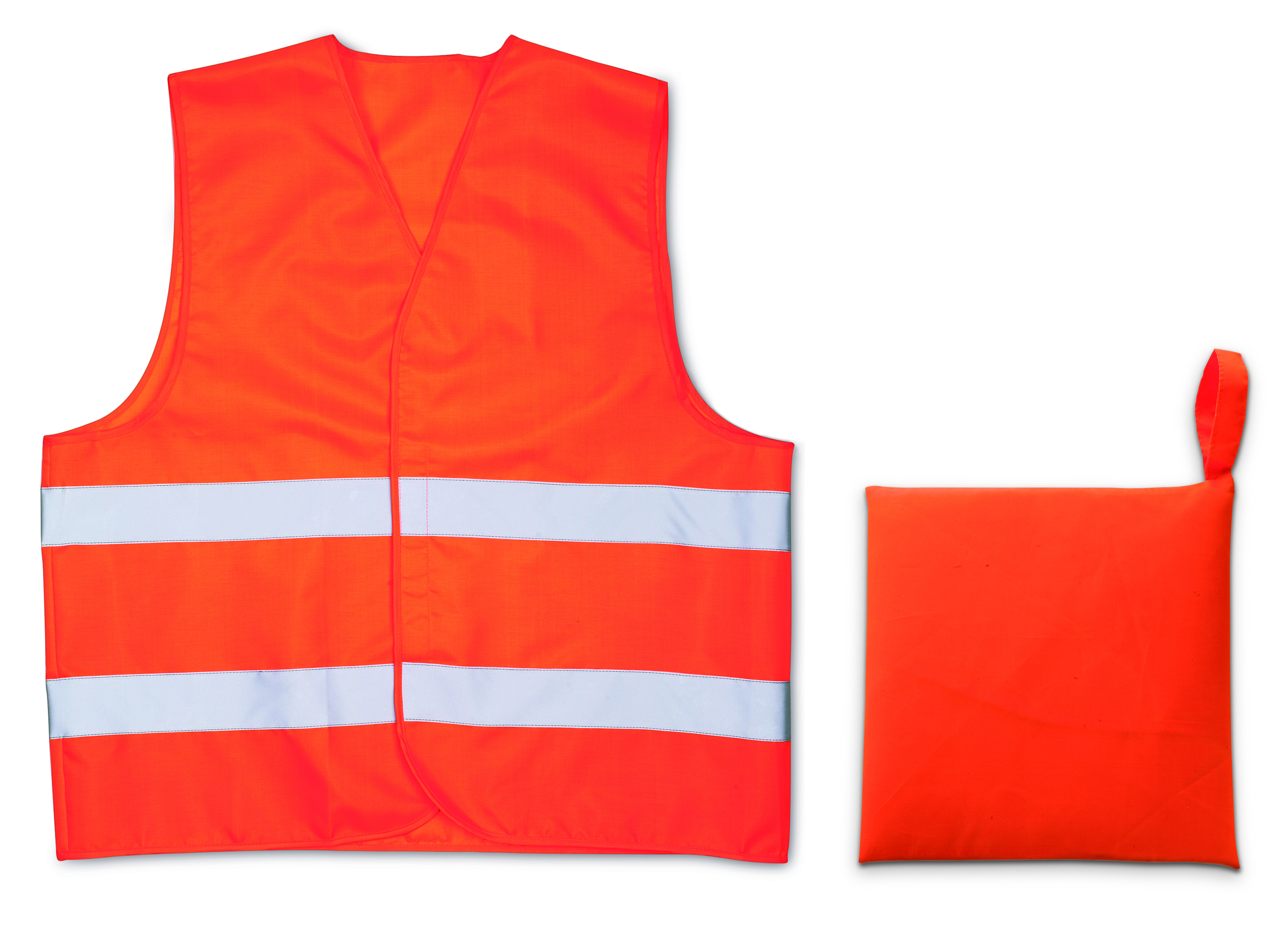 Warnweste, Reflektivbanden, Nylon, Orange, Klettverschluss