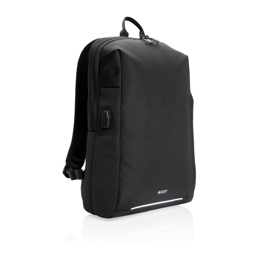 Rucksack, Schultertasche, Schwarz, Reflektorlinie, Hauptfach, Rucksack, Schwarz, Slim Fit, Wasserdicht, Fronttasche, rucksack, rucksack, schwarz, minimal, schulterriemen