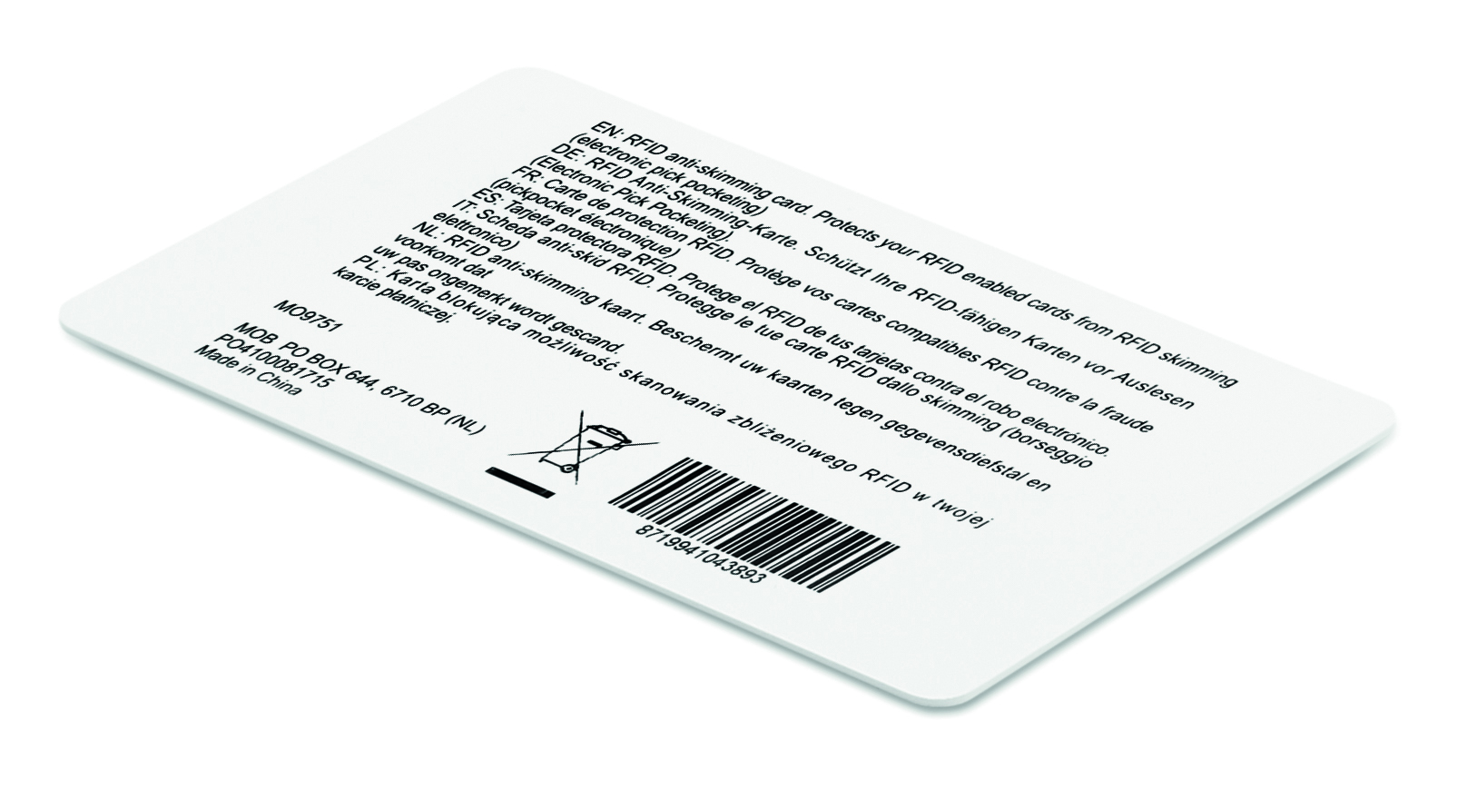 RFID Karte, Plastikkarte, Barcode, Barcode-Label, Security card