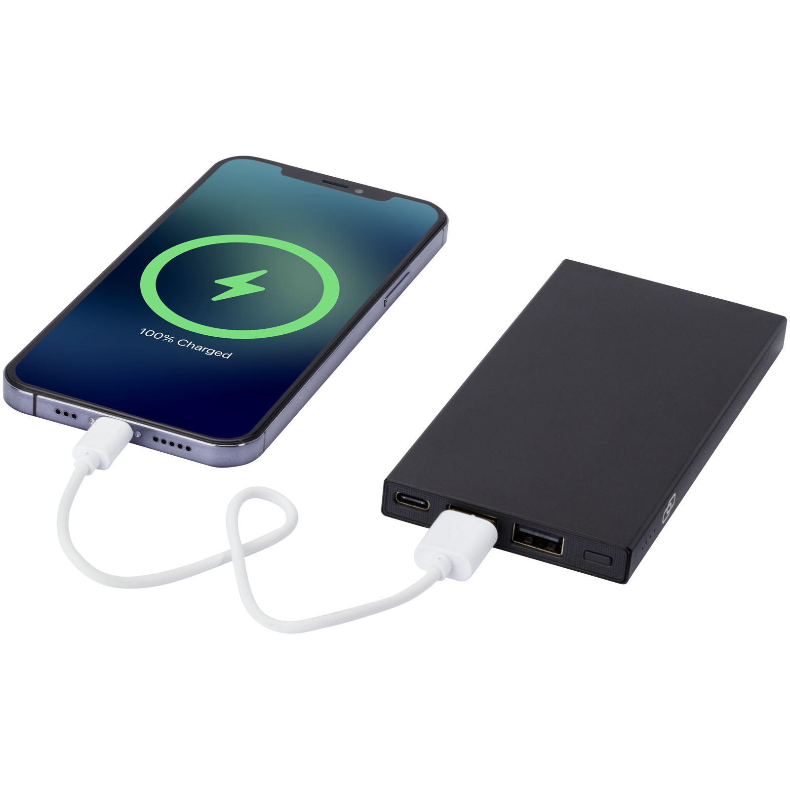 Powerbank, Externer Akku, USB-C, Lightning-Kabel, Ladegerät kompatibel