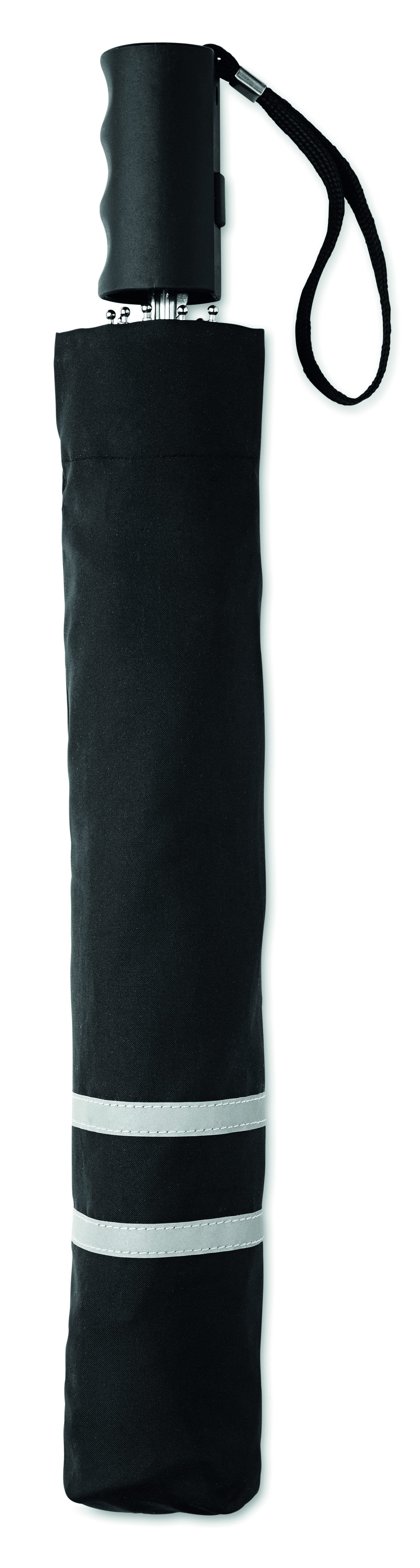 Regenschirm, Taschenschirm, Schwarz, Kompakt, Reflektionsband
