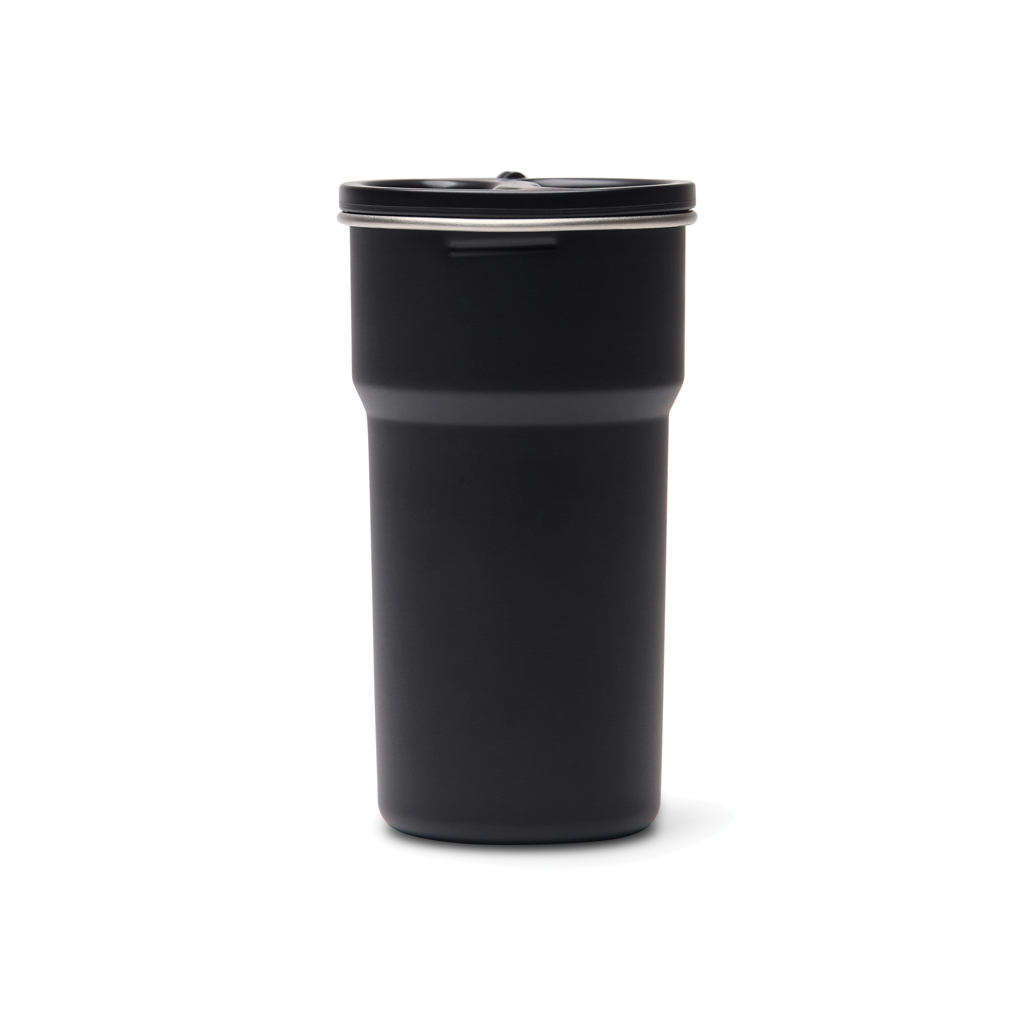 To-go Becher, Reisebecher, Trinkbehälter, Matte Schwarz, Deckel-Top, To-go-Becher, Reisebecher, schwarz, Metalldeckel, Hüllendesign, reisetasse, isoliertes becher, schwarzer tumbler, auslaufsicherer deckel, doppelwandig