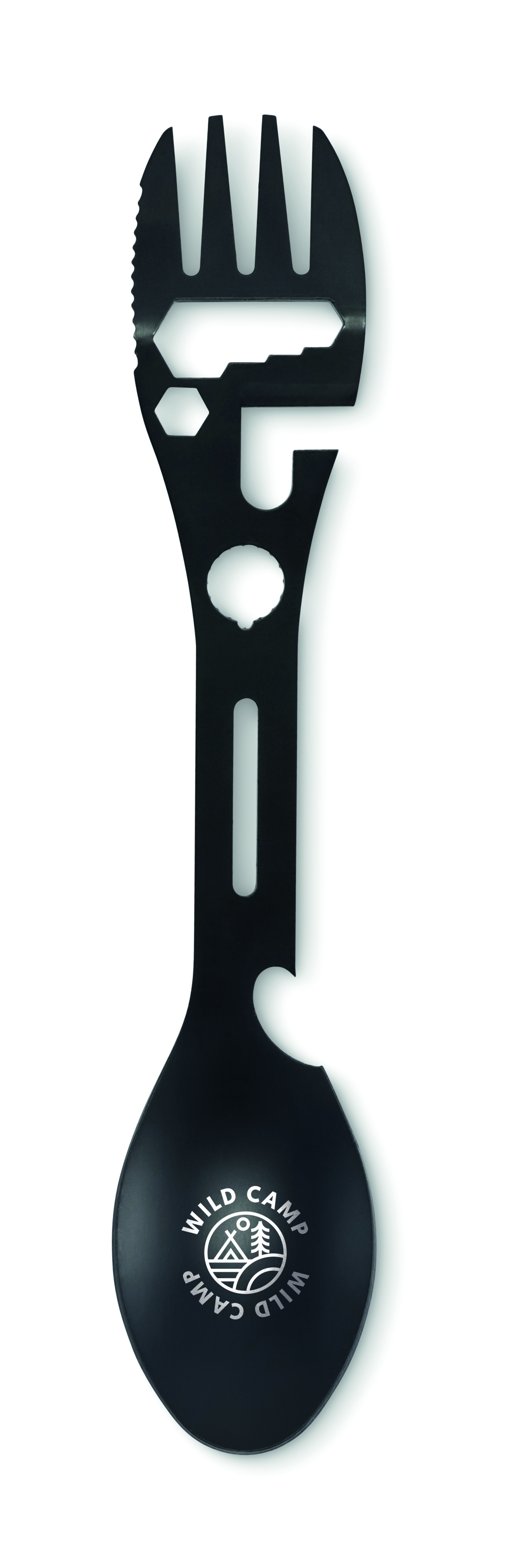 Multitool, Spork, Faltbar, Camping, Schwarz