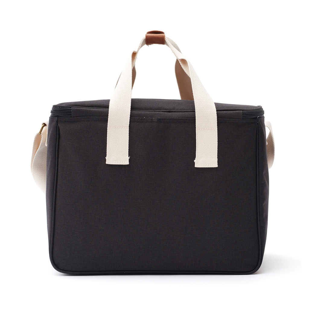 Tasche, Zubehör, Handtasche, Tragetasche, Tasche, Kühlbox, Tragetasche, Canvas, Schwarz, Umhängetasche, Canvas, Schwarz, Hellbeige Griffe, Reißverschlussverschluss, Tasche, Koffer, Tragetasche, Canvas, Beutel