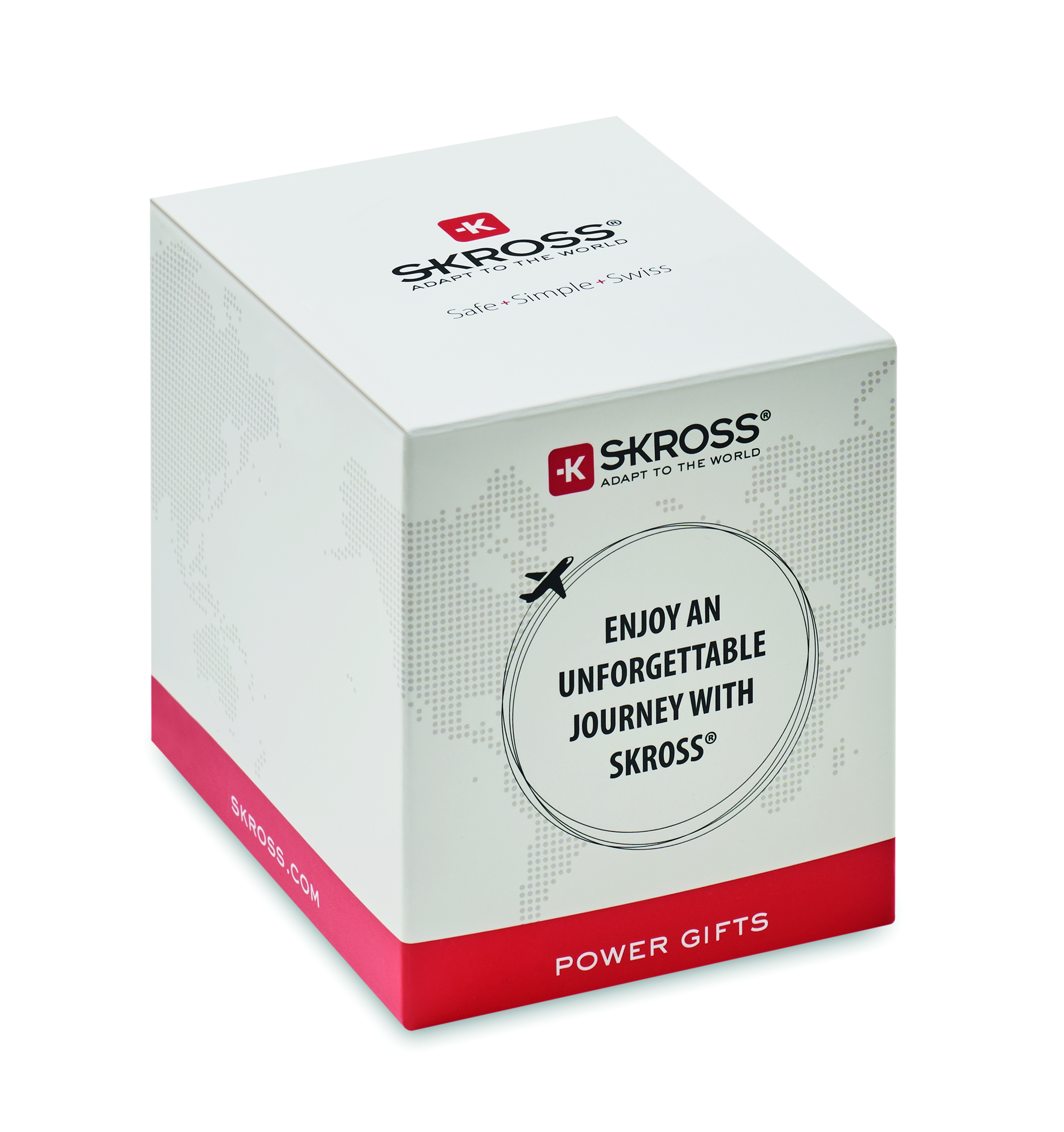 Geschenkbox, Verpackung, weiße Box, rote Akzent, SKROSS
