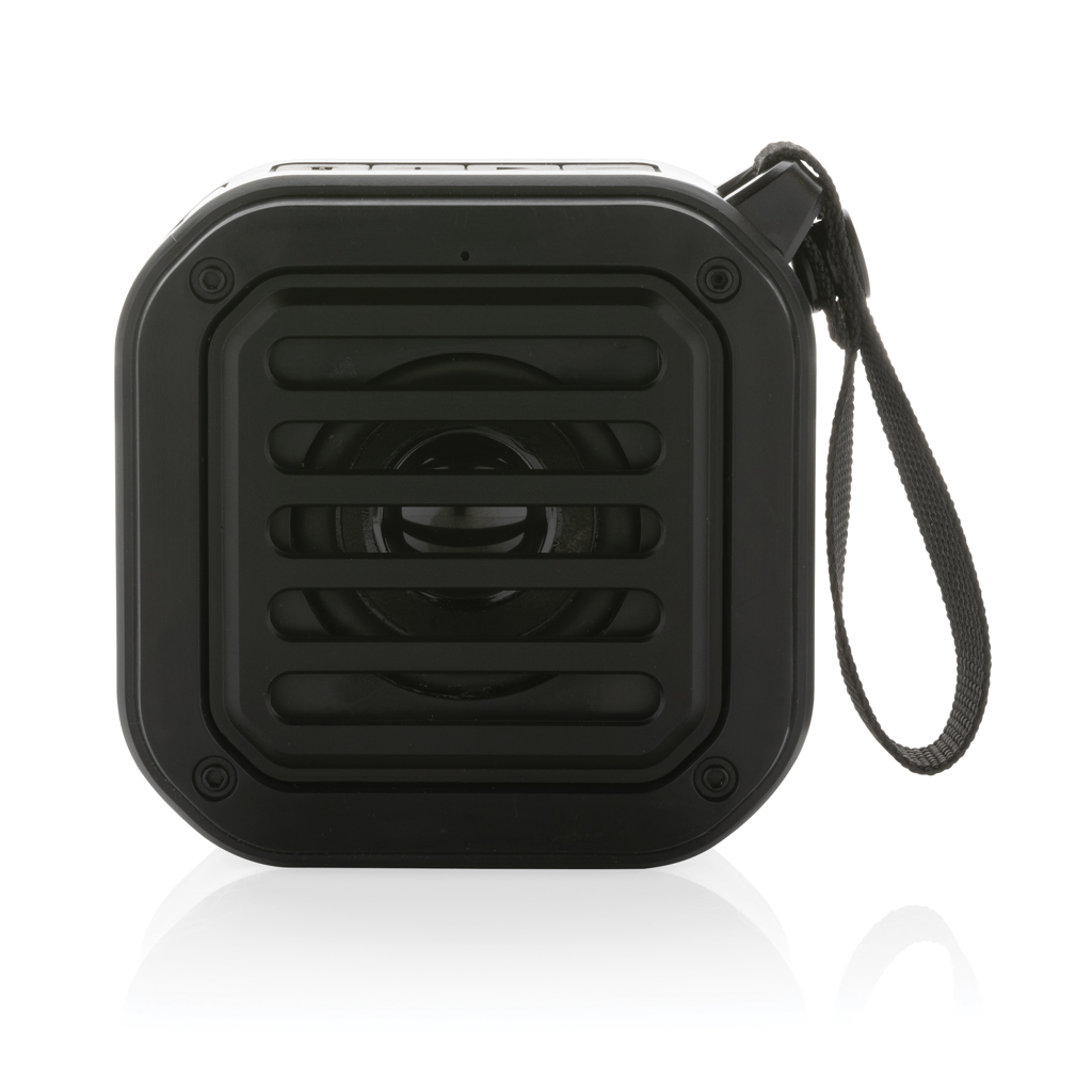 Elektronik, Sprecher, Zubehör, Kamera, Videokamera, Bluetooth-Lautsprecher, Mini-Lautsprecher, schwarz, quadratisches Design, mitTrageband, lautsprecher, tragbar, schwarz, gitter, lautsprecherbox