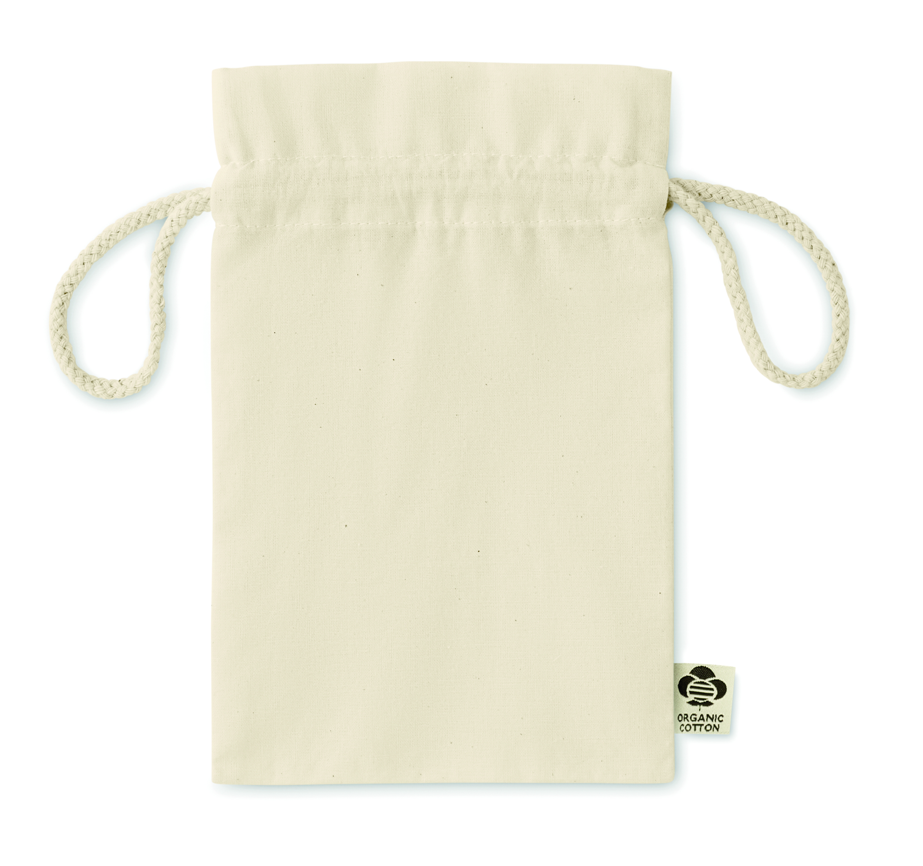 Beutel, Kosmetikbeutel, Zugbandtasche, Bio-Baumwolle, cremefarben