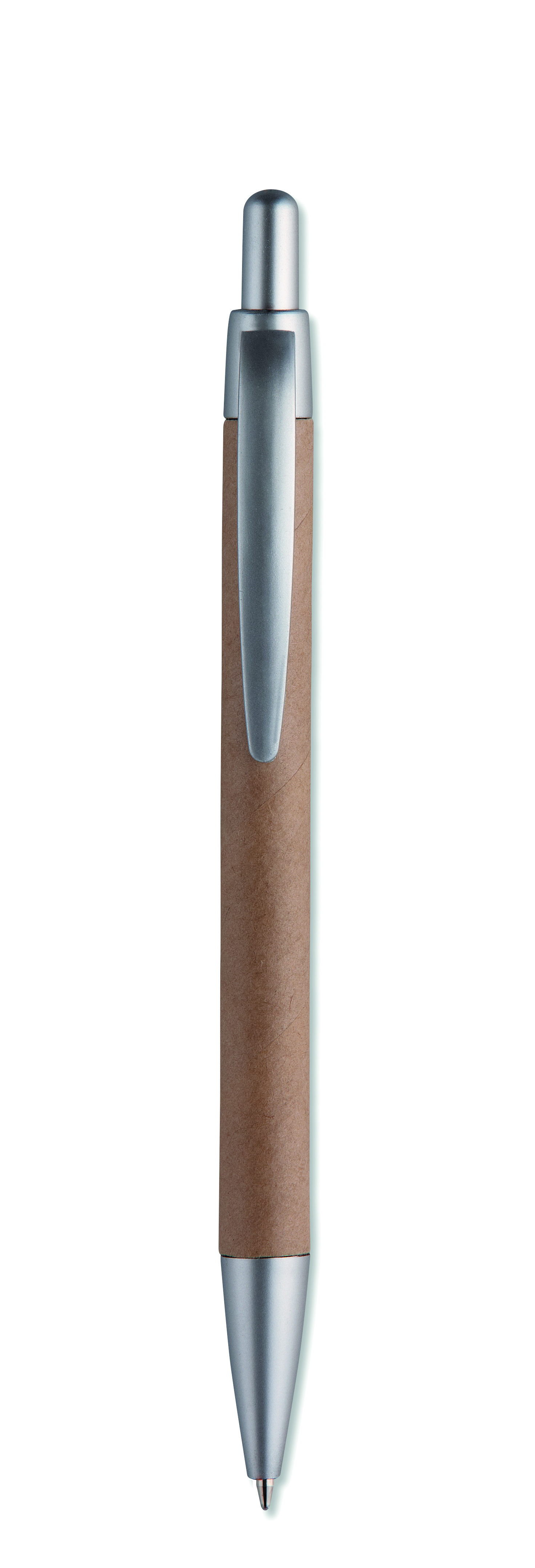 Kugelschreiber, Holzgriff, Metallclip, Drehmechanismus, Gelschreiber