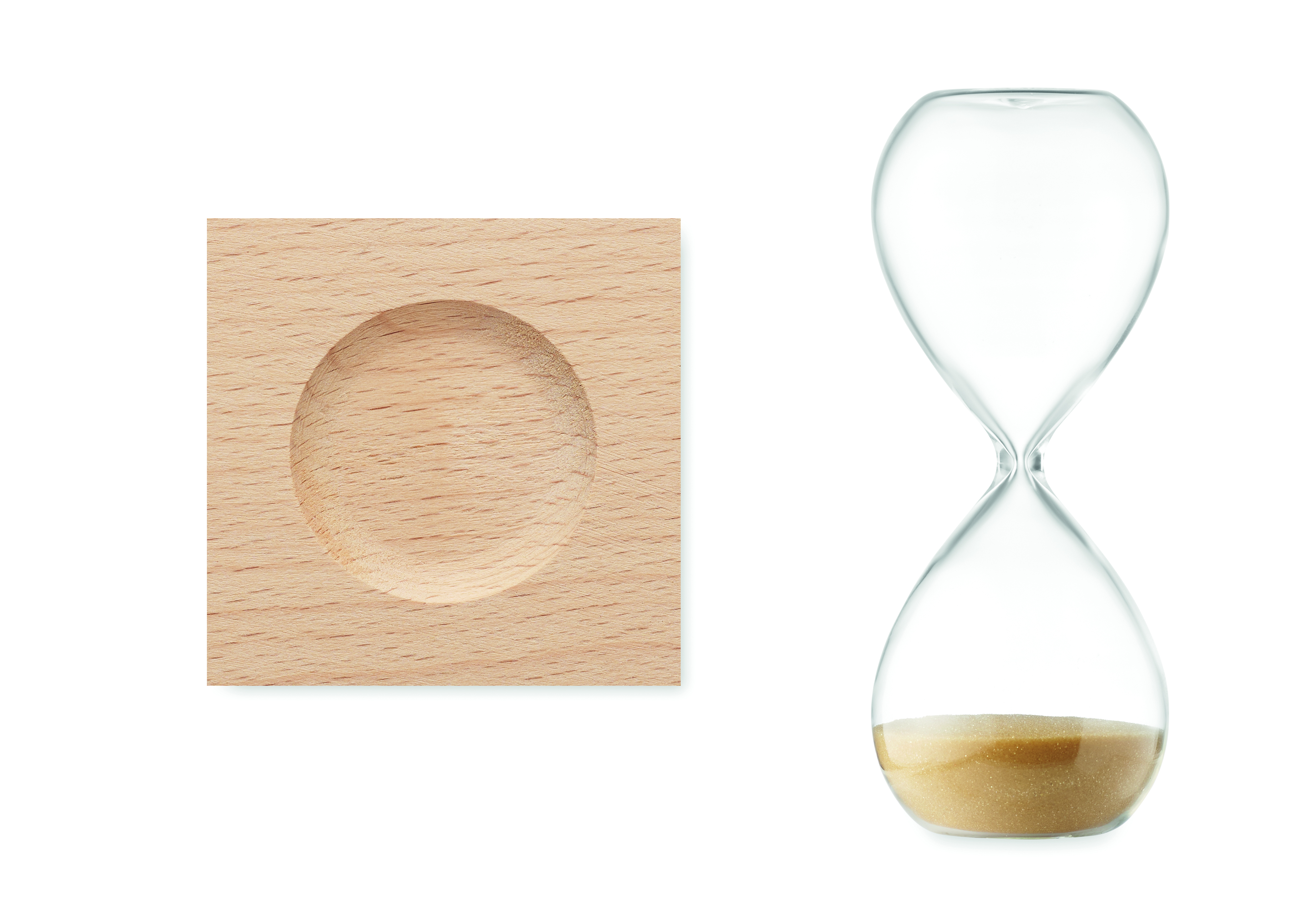 Holzunterlage, Holzplatte, Löcher-Baumbereich, Sanduhrenform, Sanduhr