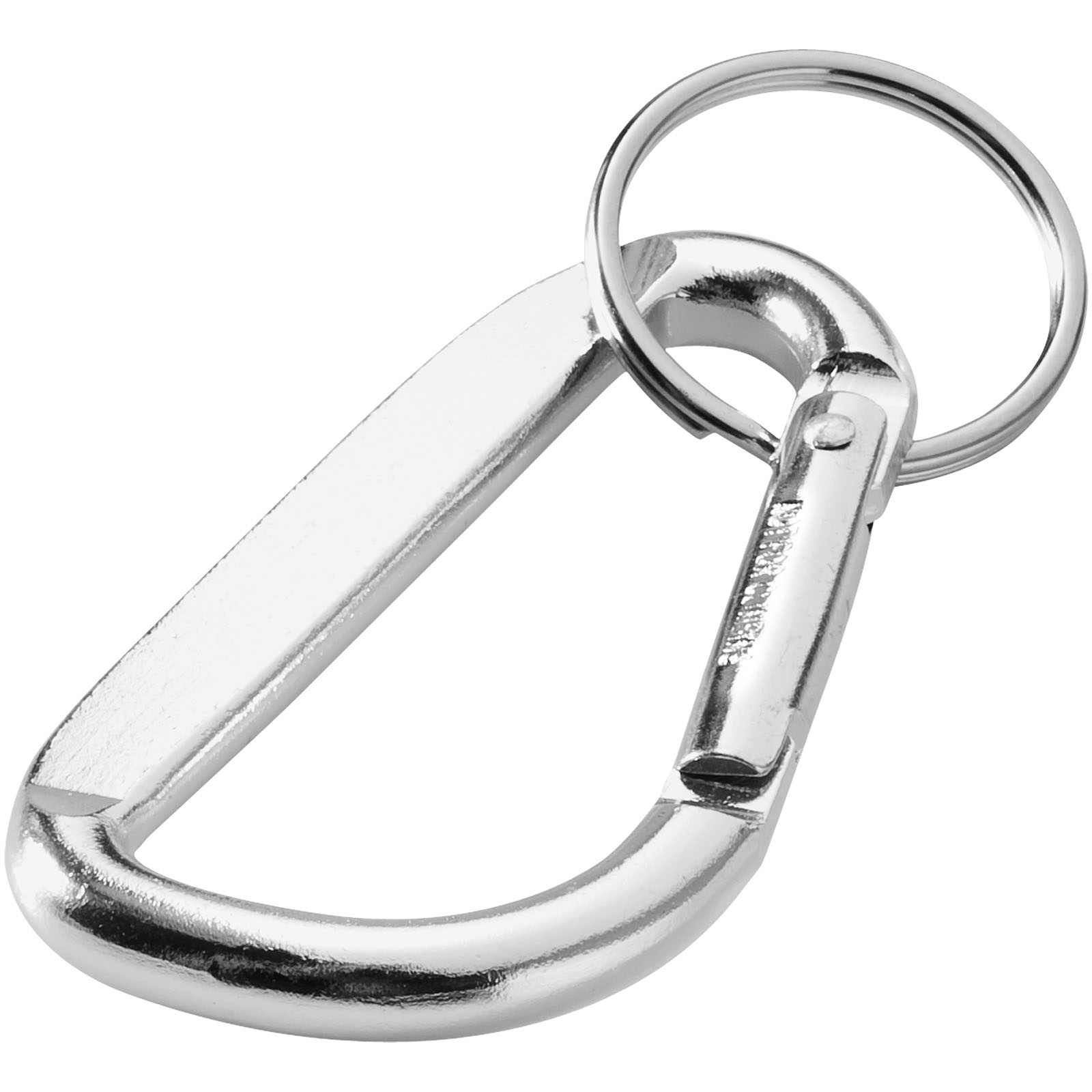Schlüsselanhänger, Metall, silbern, Karabiner, ring