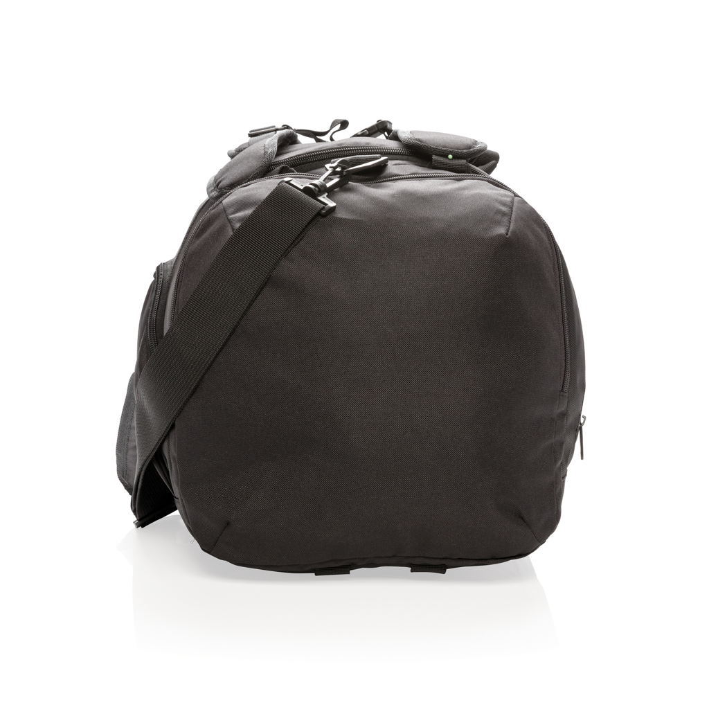 Schultertasche, Umhängetasche, Duffle-Form, schwarz, Reisetasche, Tasche, Schultertasche, Nylon, schwarz, Reisetasche, tasche, reissverschluss, schulterriemen, dunkel, sporttasche, Duffle bag, Schwarz, Schultergurt, Reißverschluss, Reise tasche