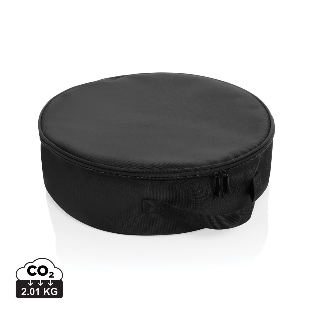 Kissen, Dekoration für Zuhause, Mobiliar, casualer Beutel, runde Tasche, schwarz, Trageschlüsselband, weiches Material, Brillenetui, runde Tasche, Kofferhülle, Transporttasche, Oberfläche aus Nylon, black, round, transporttäs, gepäckhülle, reissverschluss