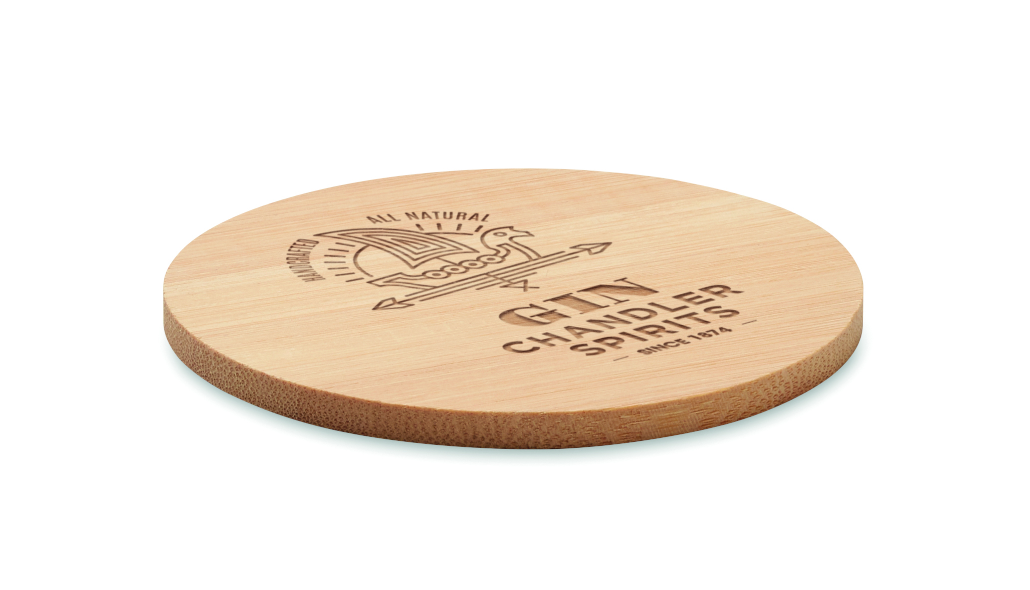 Holz, Untersetzer, Rund, Graviert, Naturholz