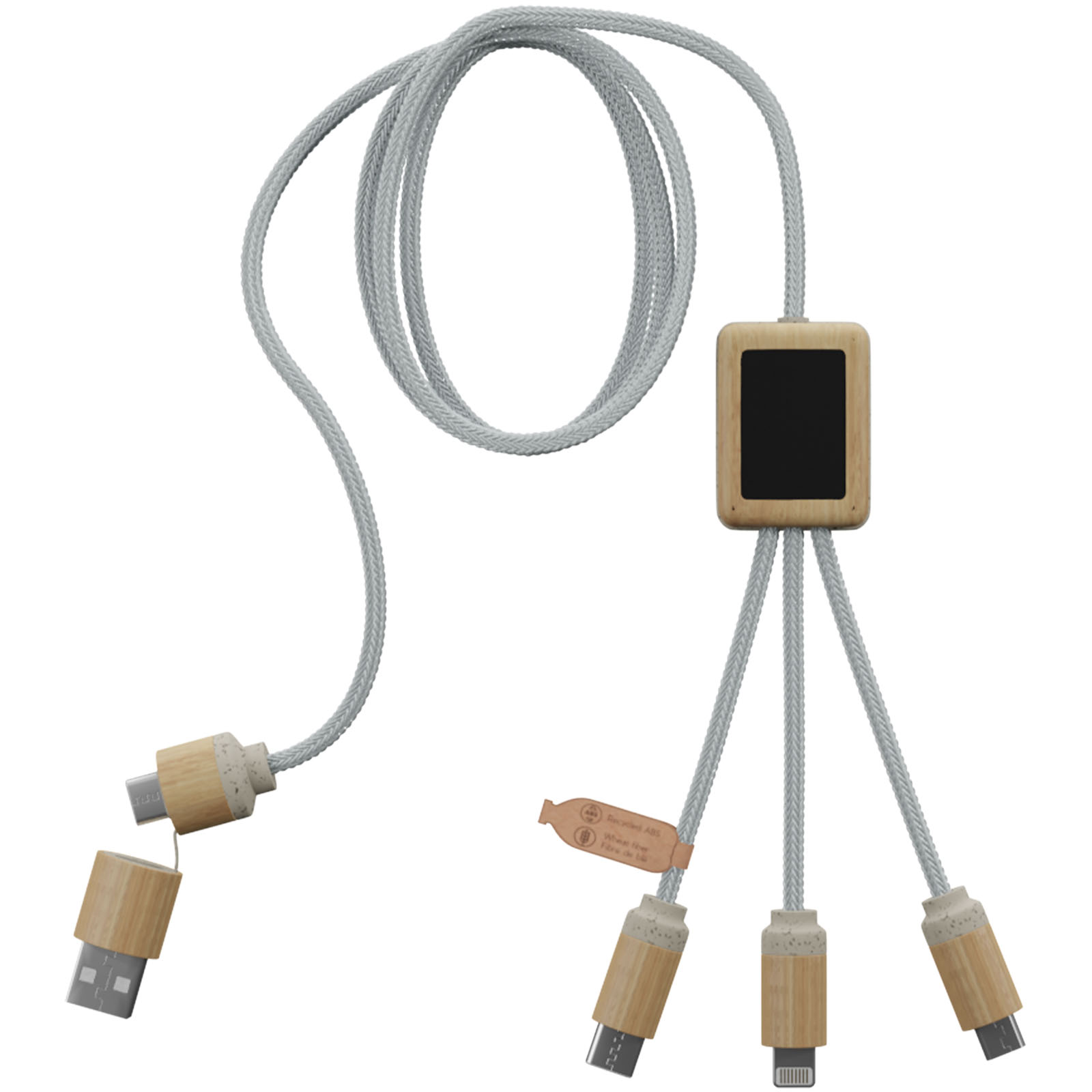 Ladetik, Kabel, USB-C, Holz, Ladegerät