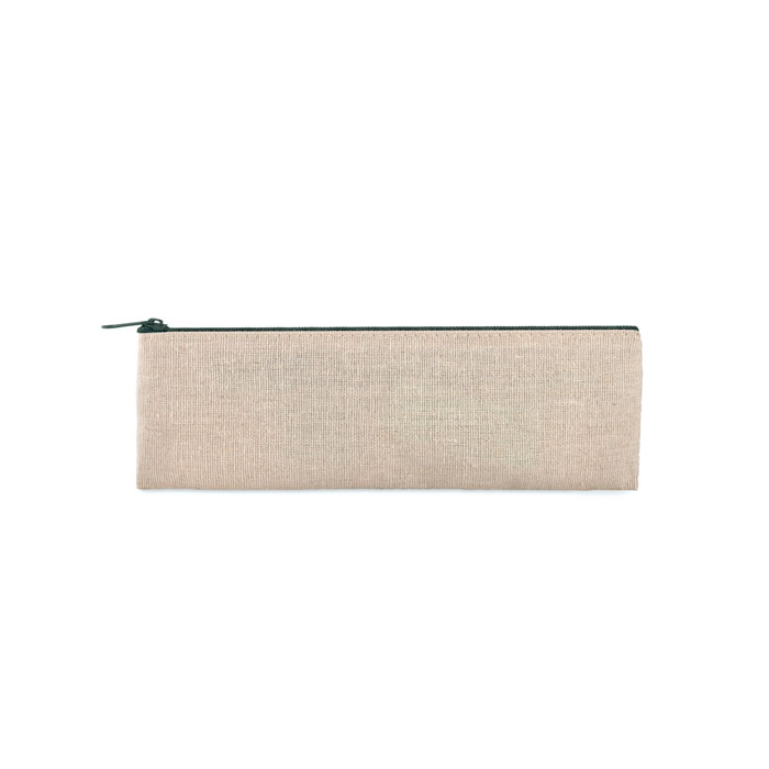 Stiftetasche, Zwecktasche, Leinen, Beige, Reißverschluss