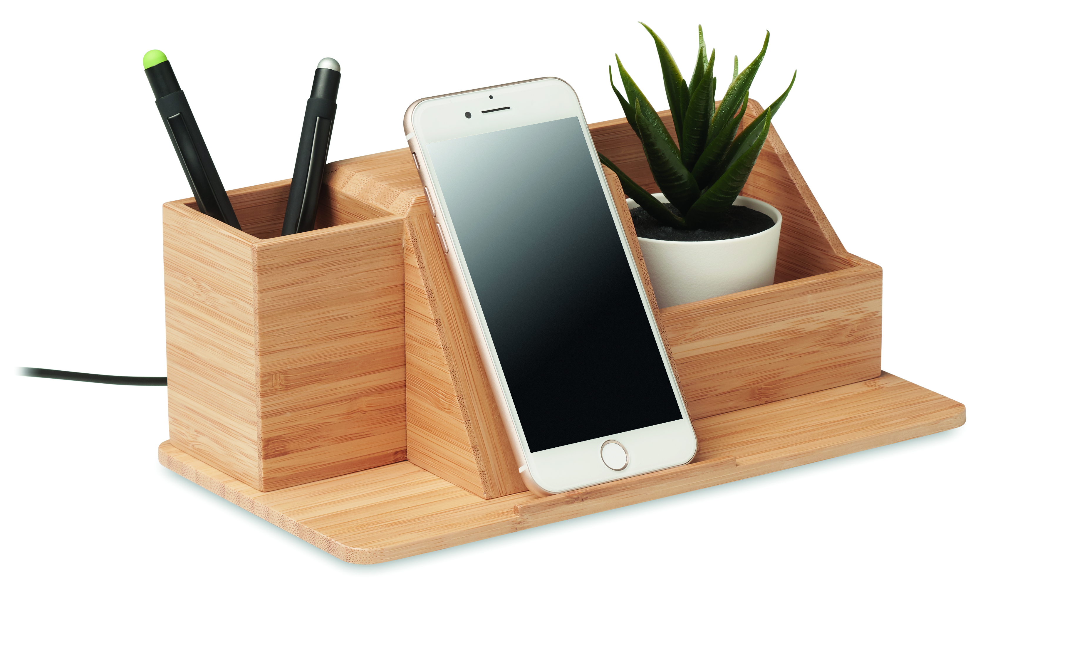 Schreibtischorganizer, Holzorganizer, Telefonhalter, Bleistiftbehälter, Sukkulente
