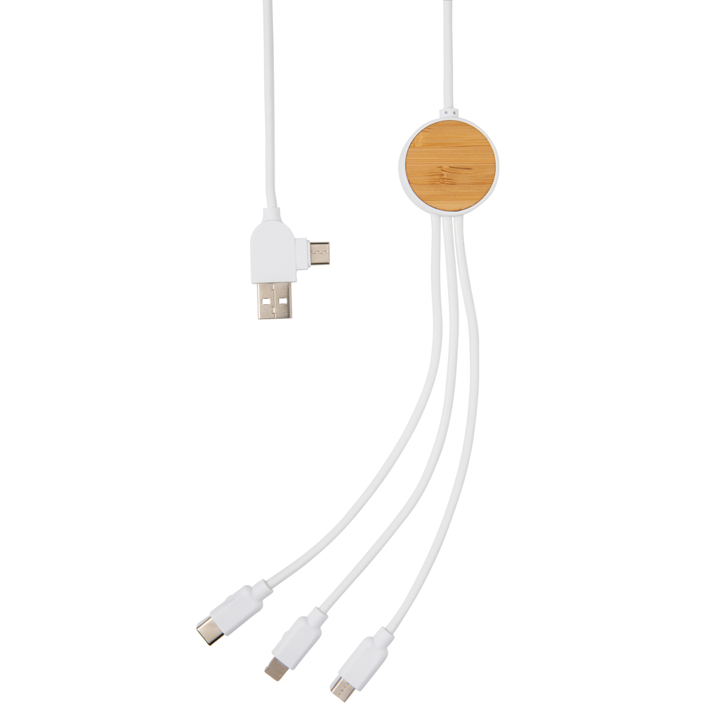 Kabel, Ladekabel, USB-C Kabel, 4-in-1 Kabel, Lightning Kabel, Holz-Pad, USB-C?, multi-connector cable, ladekabel, 4-in-1 kabel, weiße kabel, usb-kabel, multi-anschluss, aufladungskabel, weiss, holz-akzent