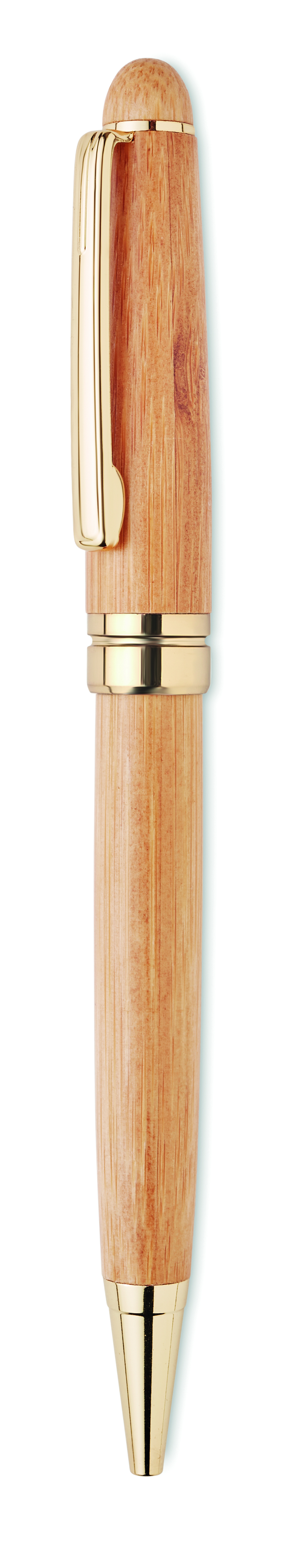 Kugelschreiber, Holz, Holzgriff, Goldfarben, Metallclip