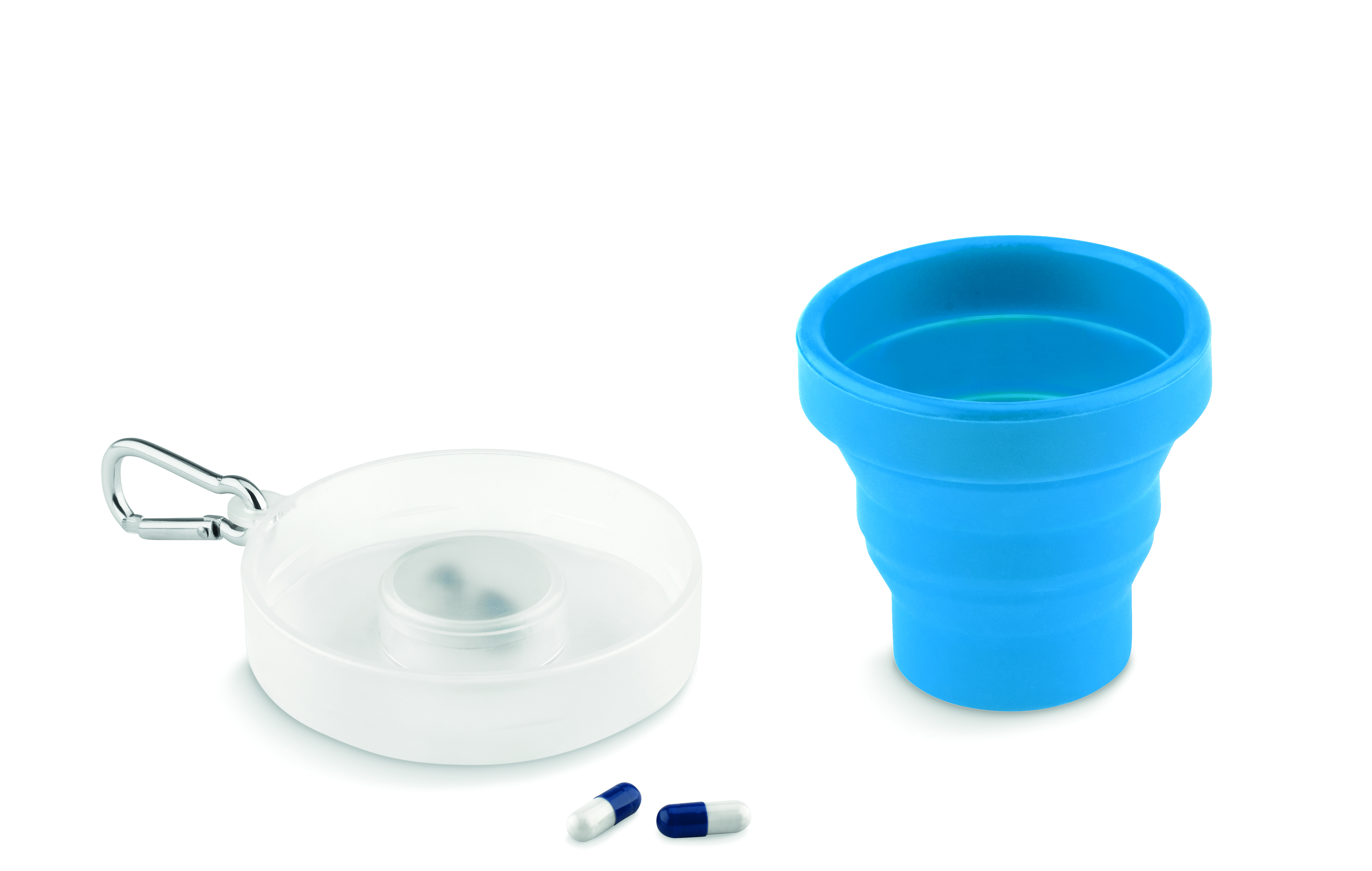 pille organisateur, Kapseln, Pillendose, Reise, faltbarer Becher