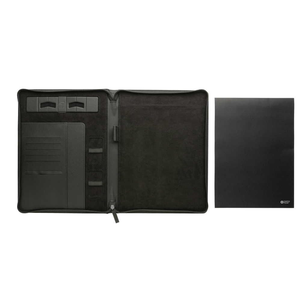 Ledergeldbörse, Brieftasche, Organiser, Schwarz, Zubehör, Ledertasche, Geldbörse, Dokumentenmappe, Reiseetui, Reißverschluss, A4-Organizer, Leder, Schwarz, Notizmappe, Reiseetui