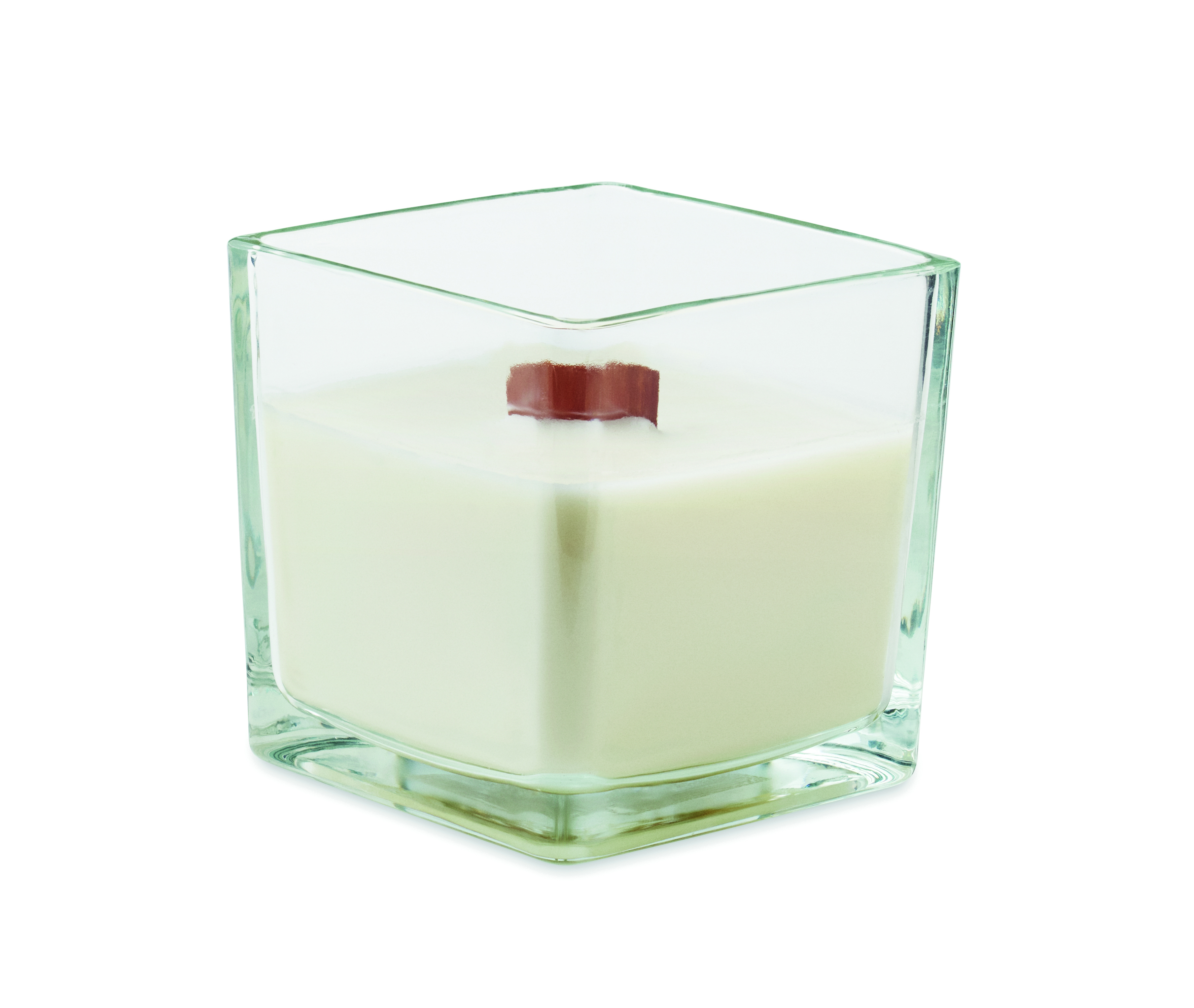 Kerze, Wachskerze, quadratisch Glas, weiße Kerze, Teelicht?, Kerze, Stumpenkerze, Weiß, Wachskerze, Glasbehälter,  Kerze, Soja-Kerze, cremefarben, quadratisch Glas, ungezündet