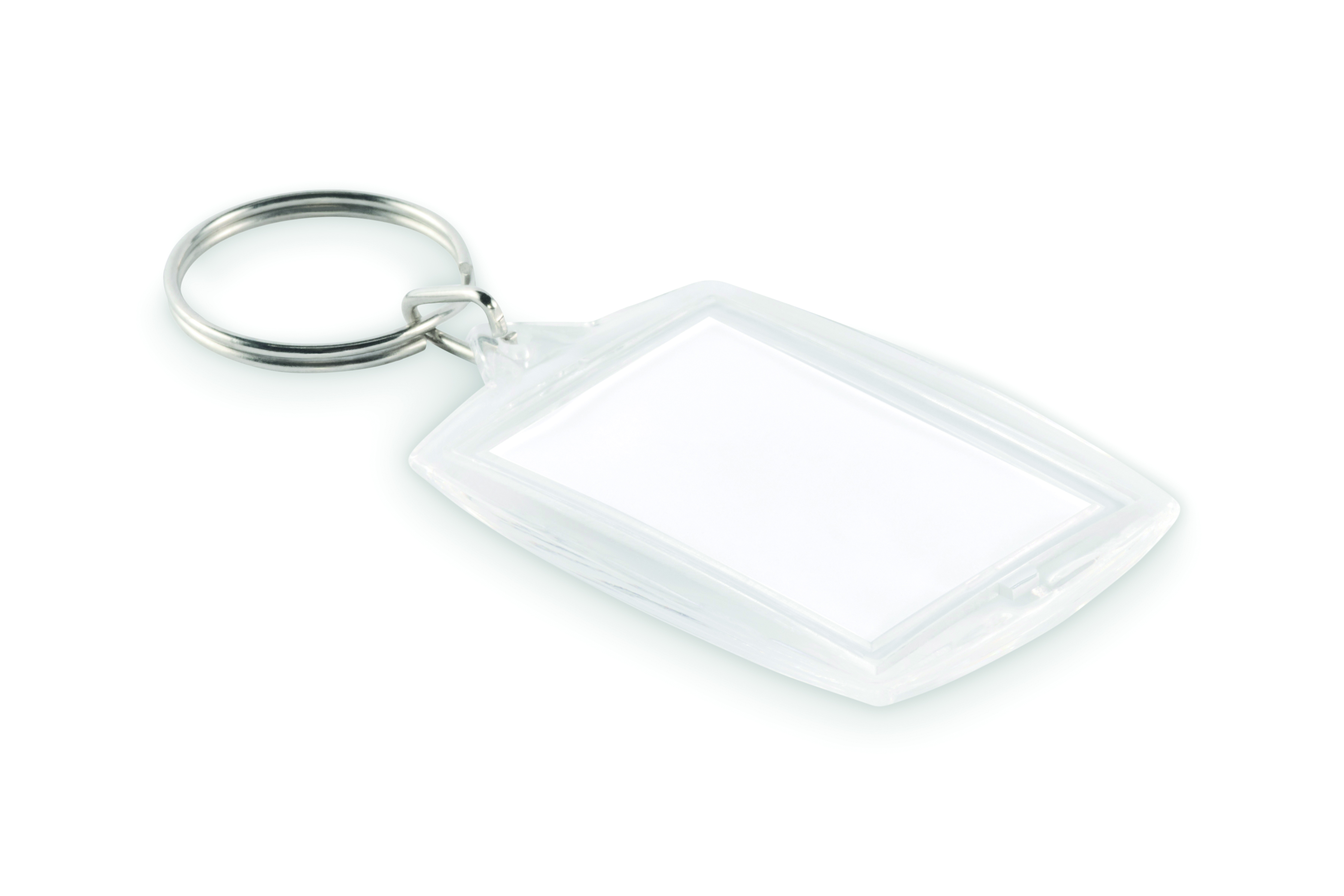 Schlüsselanhänger, Rahmen, Transparent, Kunststoff, Rectangular
