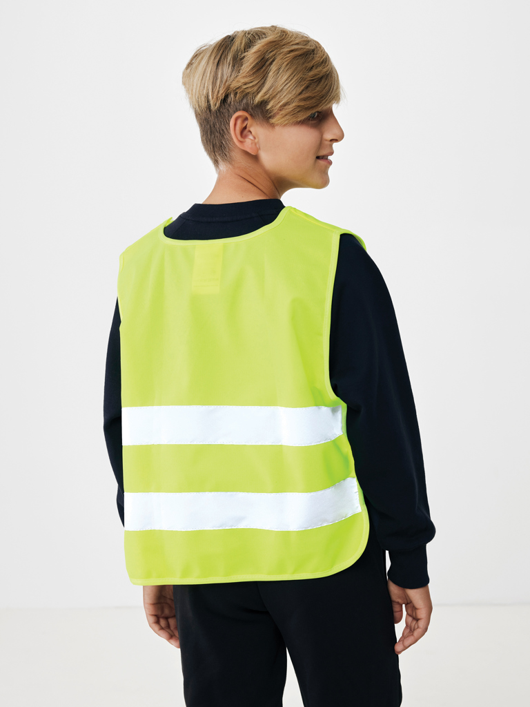 Person, Lätzchen, Sicherheitsweste, reflektierend, High-Visibility, Neon Gelb, Reflektivweste, reflexvest, high-visibility, neon-yellow, safety-vest, vest-wear, Hi-Vis Weste, Reflektierende Weste, Neongelb, Sicherheitsweste, Rückenansicht