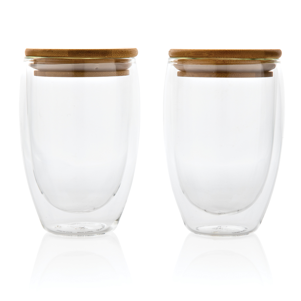 Krug, Töpferei, Glas, Vase, glas, doppelglas, zylinder, zwei tassen, holzdeckel, glas, doppelglas, klarglas, tassen-set, leere jars, gläser, doppeltes glas, stemless, klar, Korkdeckel