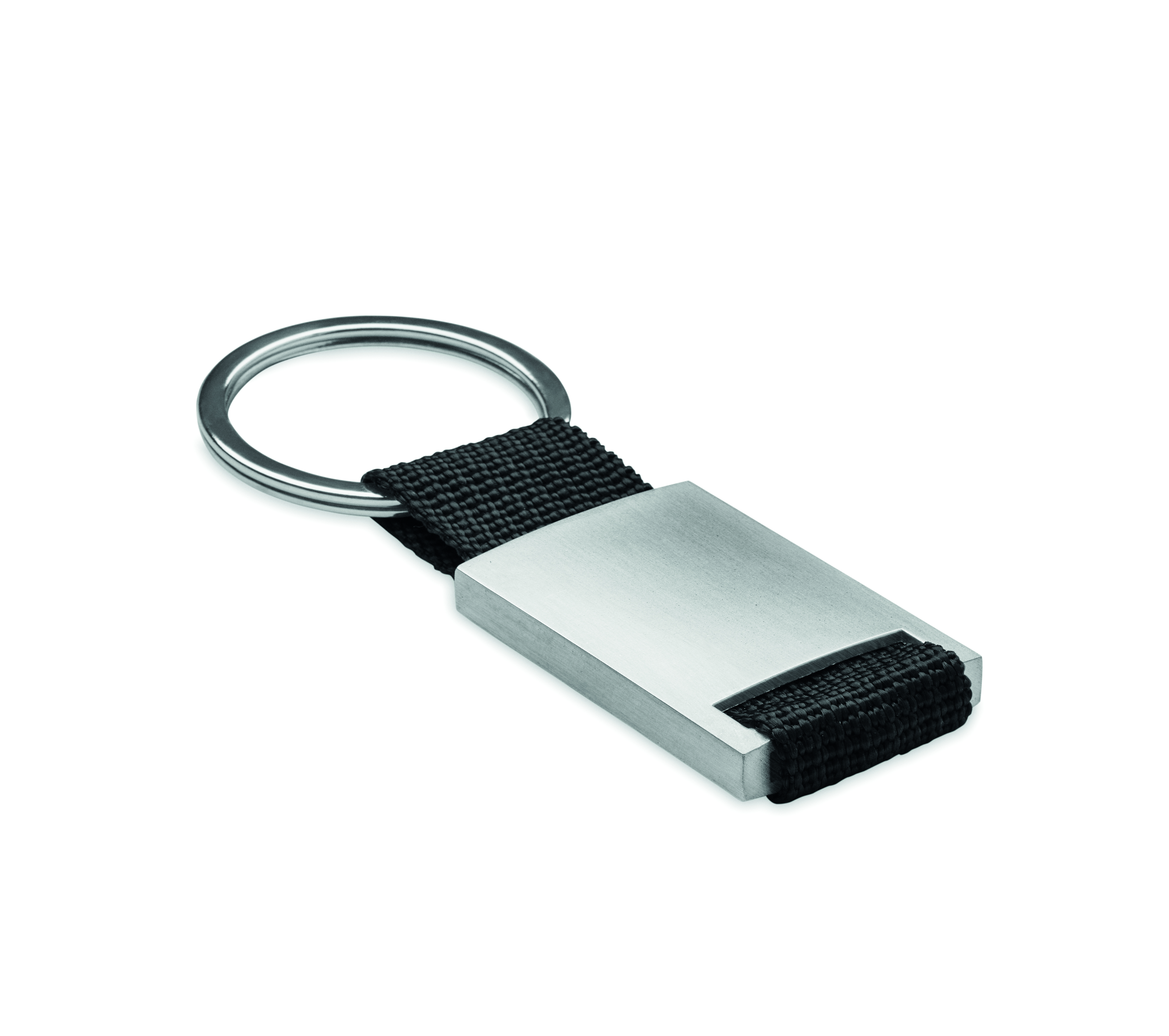 Schlüsselanhänger, Metall, Gummi band, Ringverschluss, Quaderform, Schlüsselanhänger, Metall, Silber, Gurtband, Klemmplatte, Schlüsselring, Metall, Ring, schwarzes Band, rechteckig, Schlüsselanhänger, Metall, Gehäuse, Schwarz, Ring