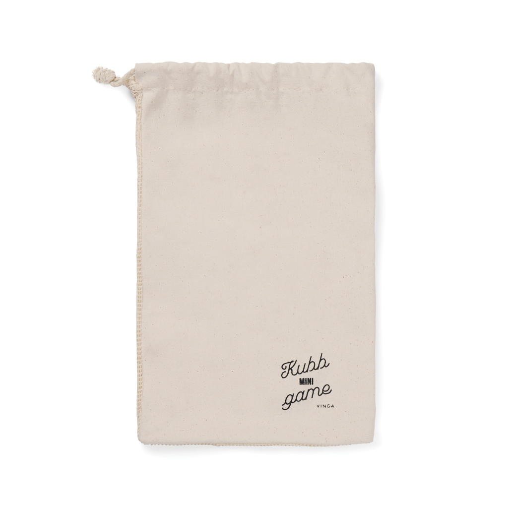 Stoffbeutel, Beutel, Kuhh Mini Game, Vinga, Naturfarben, canvas bag, drawstring pouch, beige, microfiber, Kubb mini game, Stoffbeutel, Beutel, Küchenutensil, Kuhh Mini Game, Vinga
