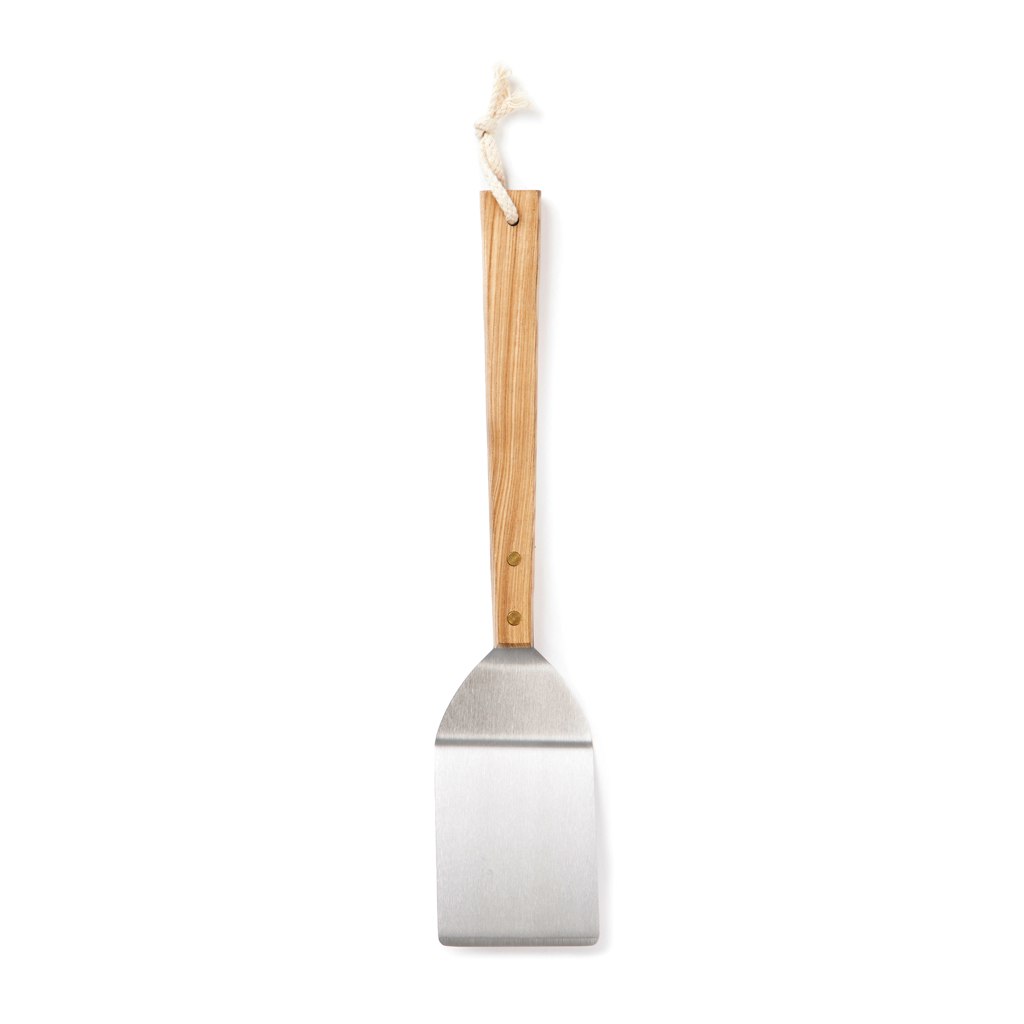Utensil für die Küche, Spatel, Besteck, Kunststoffspachtel, Backspachtel, Holzgriff, Edelstahlkelle, Backutensil, Schaufel, Schaufel aus Holz, Küchenwerkzeug, Metallkante, Griff mit Seil, Schaufel, Backschaufel, Holzgriff, Edelstahl, Küchenwerkzeug
