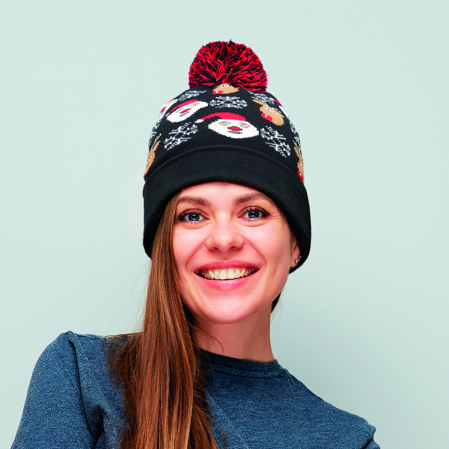 Wintermütze, Pompon, Stirnband, Mütze, Ski-Mütze, Wintermütze, Pompon, Gestrickt, Muster, Schwarz, Wintermütze, Pompon, Ski/Muster, Pomponrot, Jeansblau, Wintermütze, Pompon, Knit Beanie, Snowflake Muster, Schwarz, Mütze, Pompon, Winter, Strick, Muster