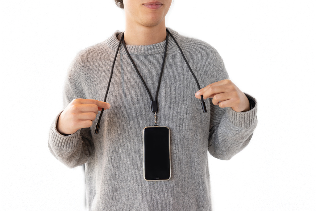 Zubehor, Anhänger, Halskette, Langer Ärmel, Pullover, Kabelgebundene Halterung, Smartphone-Halter, Lanyard, Nackenband, Phone-Holder, smartphone, Telefon, Nackenband, Halteband, Zubehör, Lanyard, Phone case, Phone, Neckstrap, Cable tie