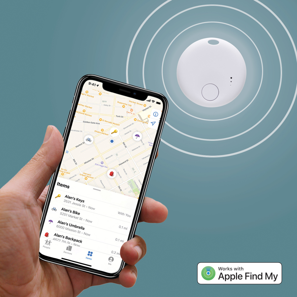 Elektronik, Handy, Telefon, Bluetooth, Find My, iPhone, Tracker, Key locator, Bluetooth, Tracker, Smartphone app, Find My, Kreise, iPhone, Find My, Bluetooth, Tracker, Key finder