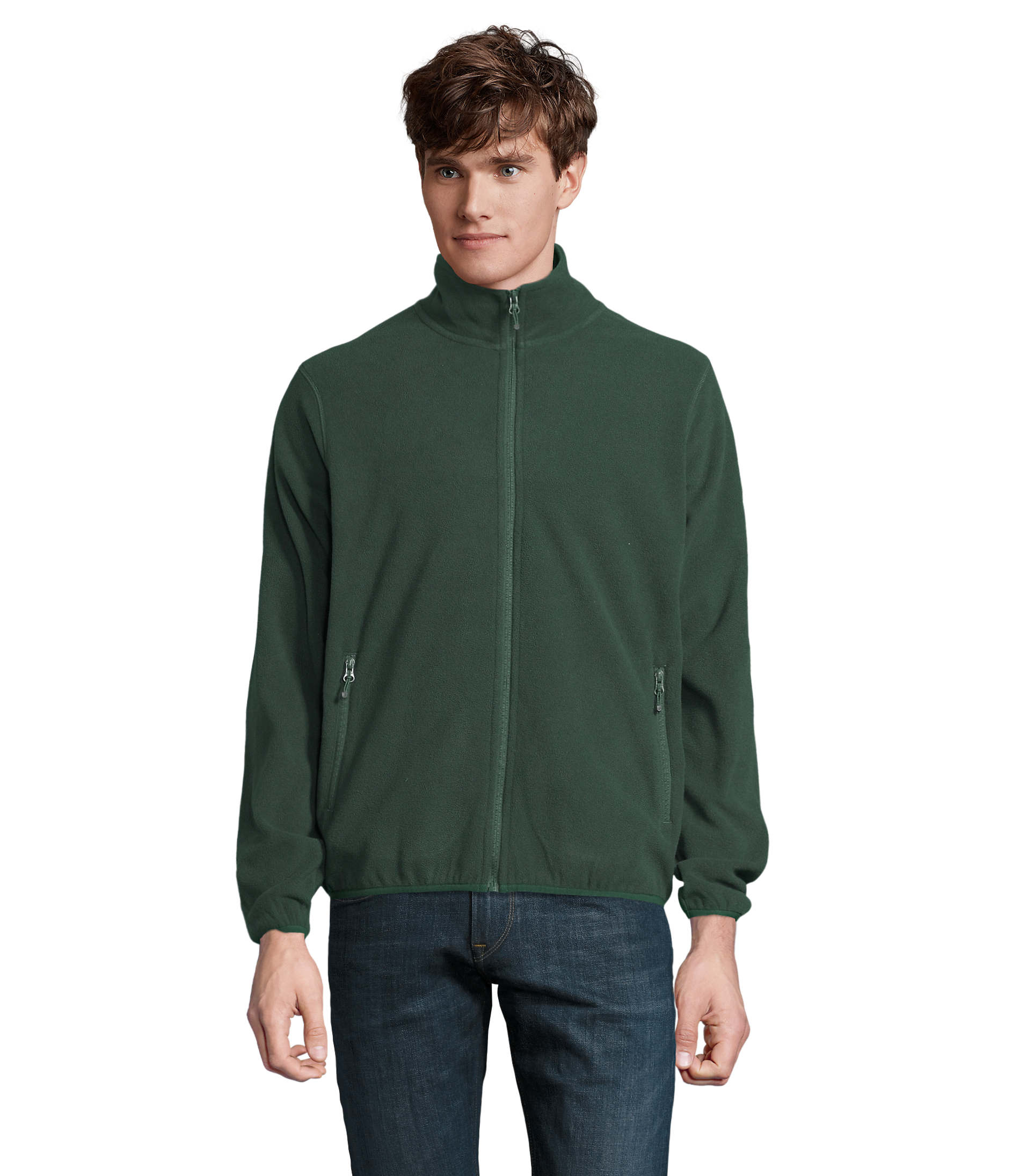 Fleecejacke, Reißverschluss, Zipper, Grün, Seitentaschen, jacke, fleece, reissverschluss, langarm, grün, Fleecejacke, Reißverschluss, Unifarben, Kragen, Jacke, Fleecejacke, Reißverschluss, Langarm, Seitliche Reißverschlusstaschen, Baumwollmischung