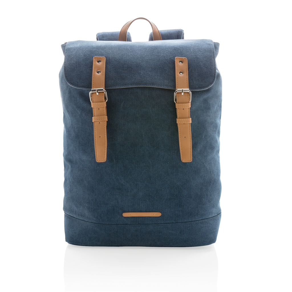 Rucksack, Jeansstoff, Canvas, braune Riemen, oberer Griff, Rucksack, Denim, Rucksack mit Schnallen, Lederdetails, Kunststoffverschluss, Rucksack, Denim, Lederriemen, Klettverschluss, Schulterriemen
