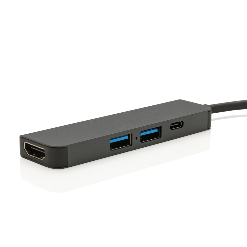 Elektronik, Hardware, Nabe, Handy, Telefon, USB-C-Hub, HDMI-Anschluss, USB 3.0, USB-C, Adapter, USB-C Hub, HDMI-Port, USB-A-Anschlüsse, Aluminium, Schwarz, USB-C-Hub, HDMI-Port, USB 3.0, USB-C, Multiport-Adapter