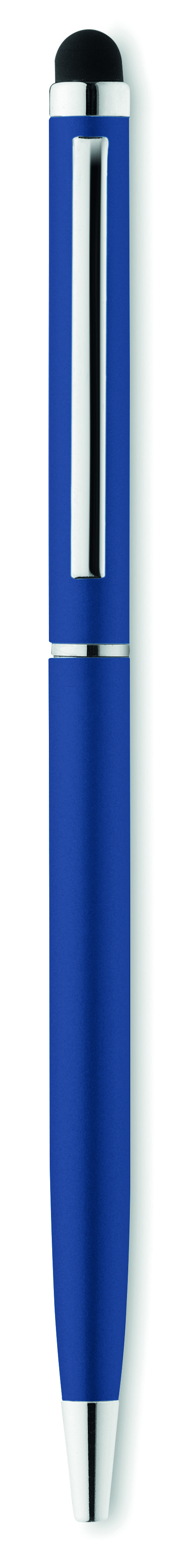 pen, ballpoint, blue, metal clip, eraser?