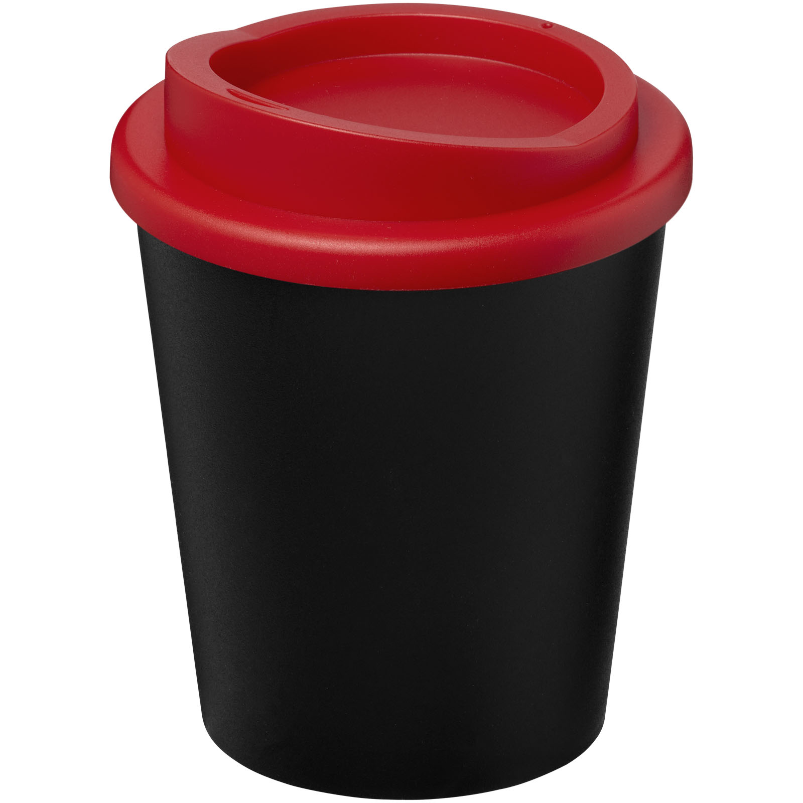 Kaffeebecher, To-Go-Becher, Schwarz, Rot, Kunststoffbecher