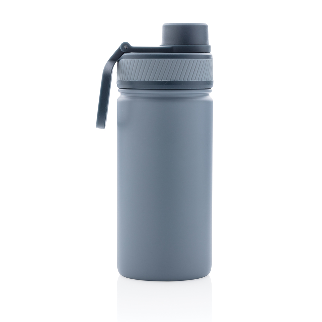Trinkflasche, Wasserflasche, Kunststoff, Trinkbehälter, Größe?, Trinkflasche, Wasserflasche, Aluminium, Graue Farbe, Tragegriff, Trinkflasche, Thermobecher, Stahl/Aluminium, Schwarz/Blau, Schraubverschluss