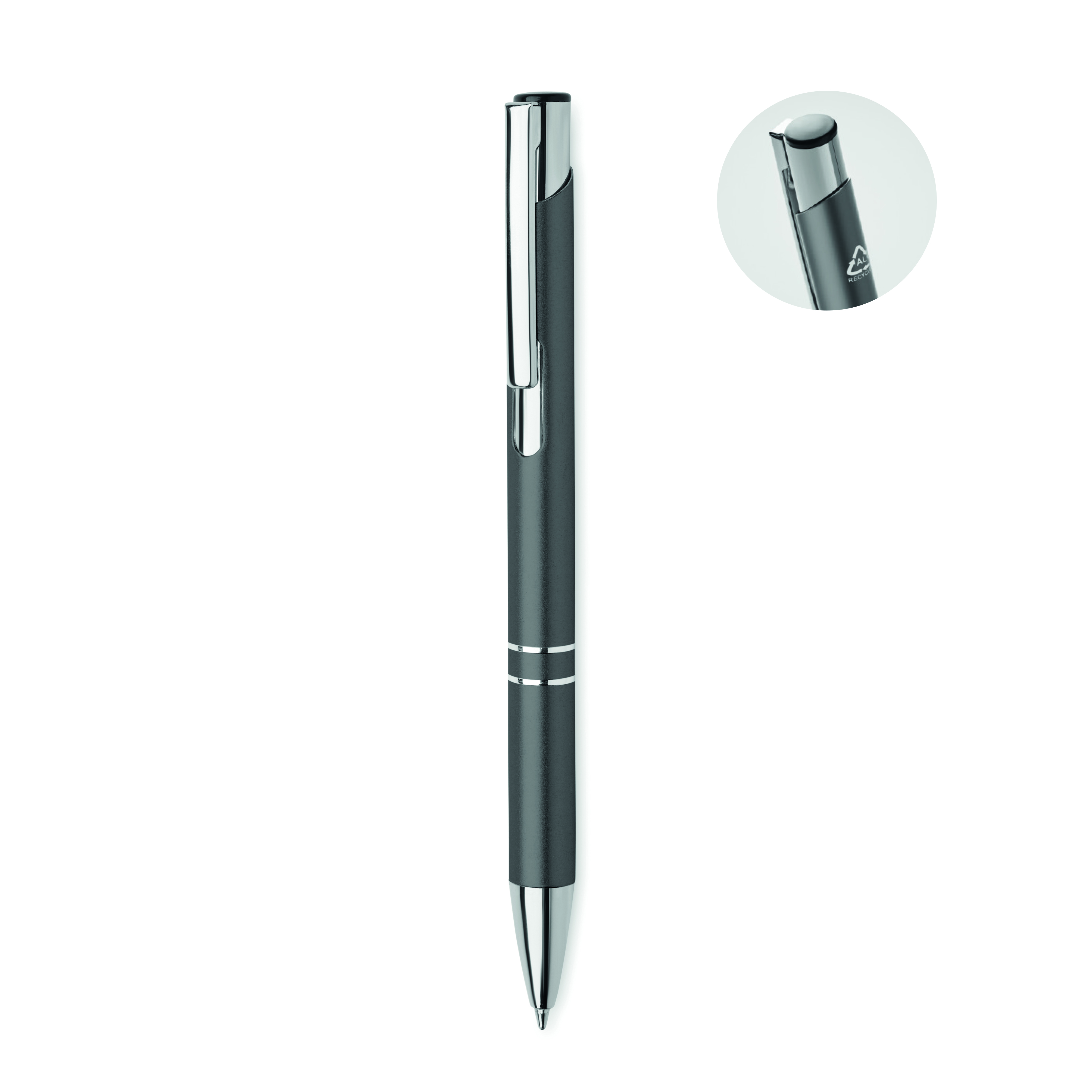 Kugelschreiber, Ballpoint, Metall, Drehkugelschreiber, Schwarz